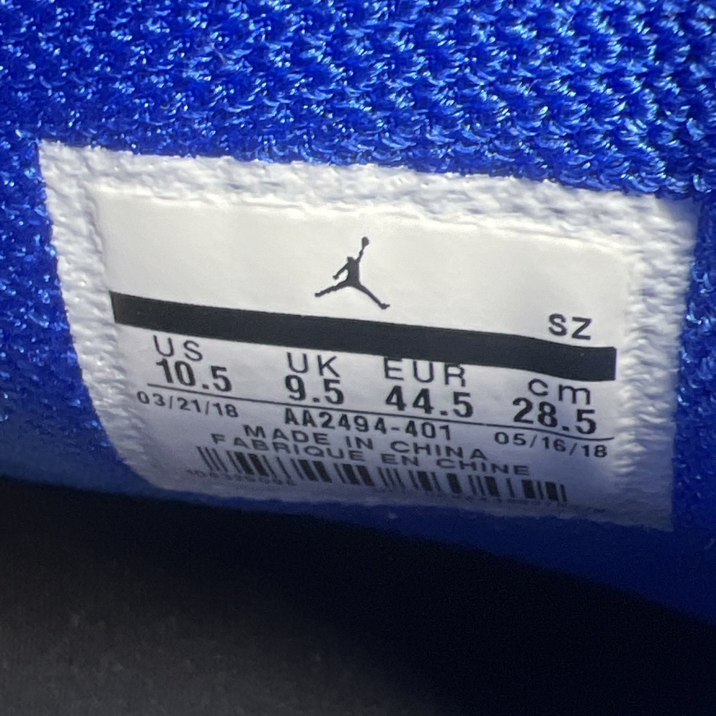 Size 10.5 - Air Jordan 18 Retro Blue Suede (AA2494-401)