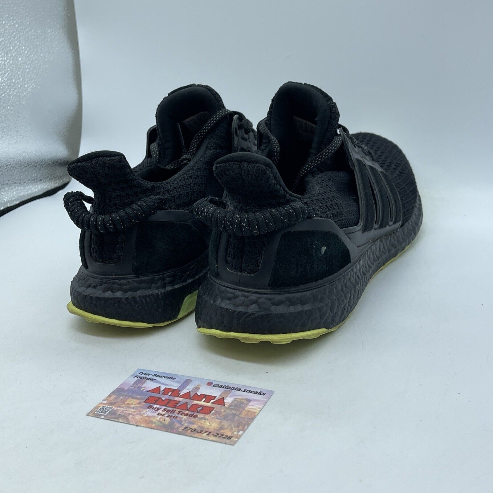Size 11.5 - adidas Ivy Park x UltraBoost Black Hi-Res Yellow Suede (GX0200)