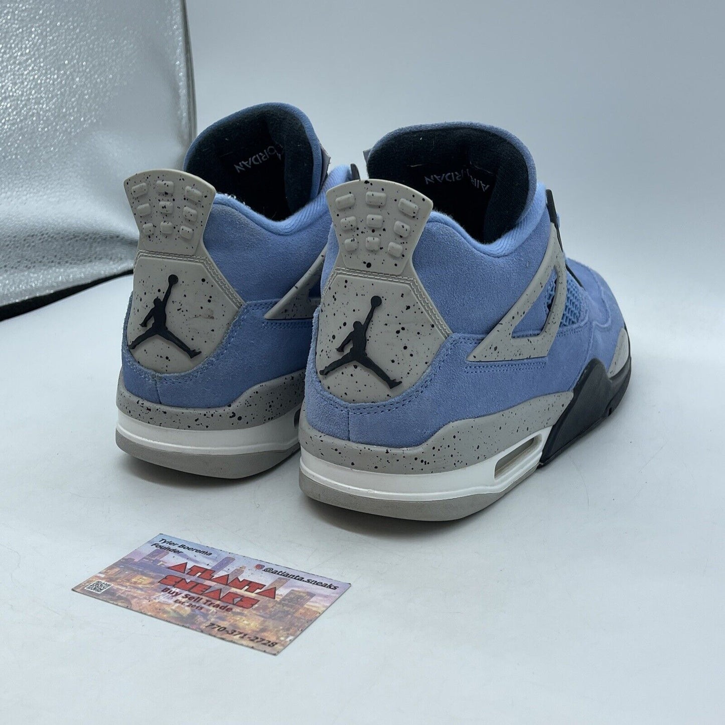 Size 9.5 - Jordan 4 Retro Mid University Blue Suede Grey Black (CT8537-400)