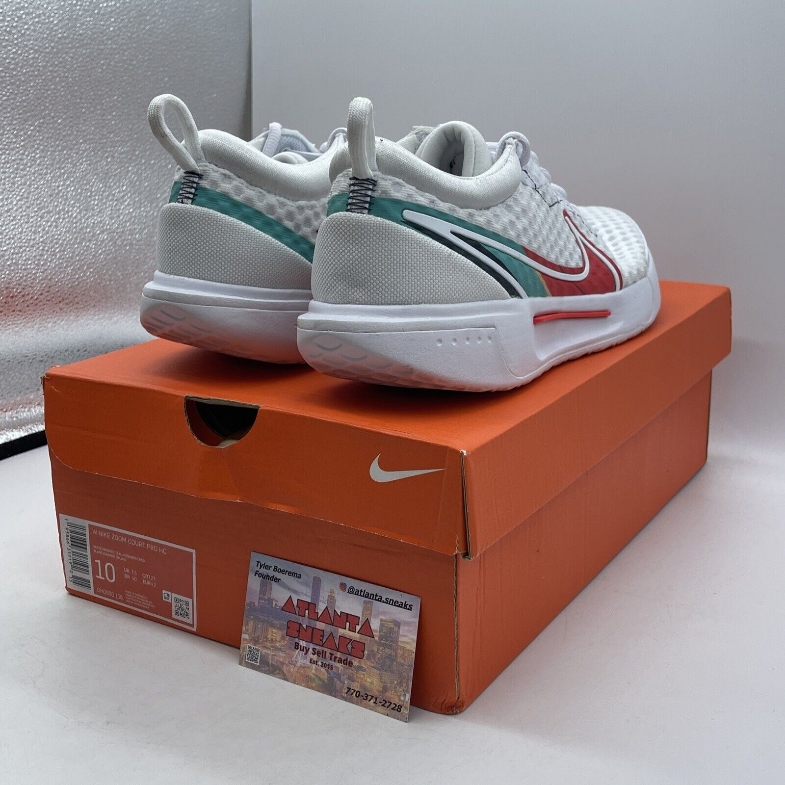 Size 10W - NikeCourt Zoom Pro White Washed Teal Blue Red Suede (DH0990-136)