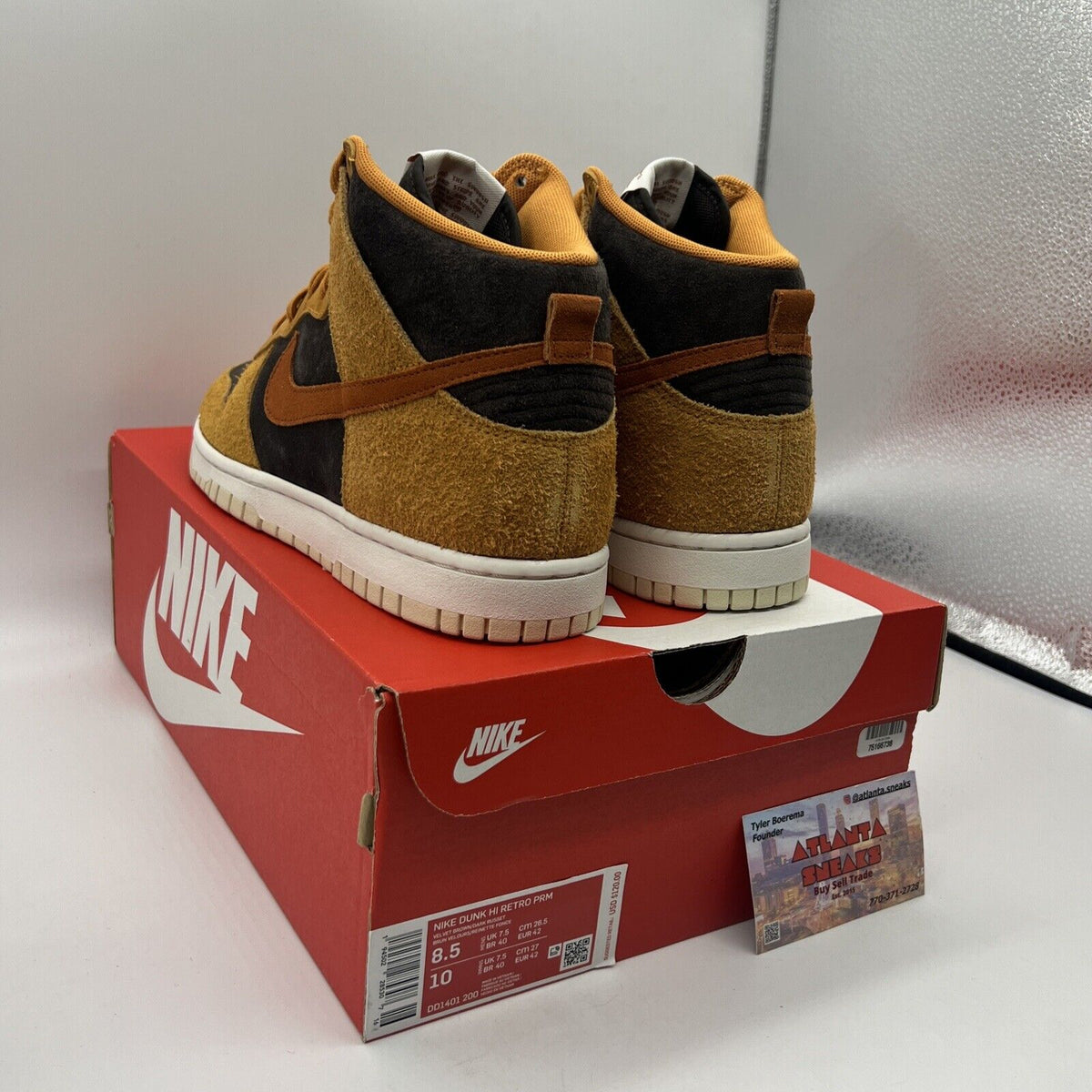 Size 8.5 - Nike Dunk Premium High Dark Curry Brand New Og All Brown DS Sneakers