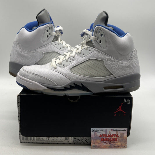 Size 12 - Air Jordan 5 Retro Stealth 2.0 White Grey Blue Leather (DD0587-140)