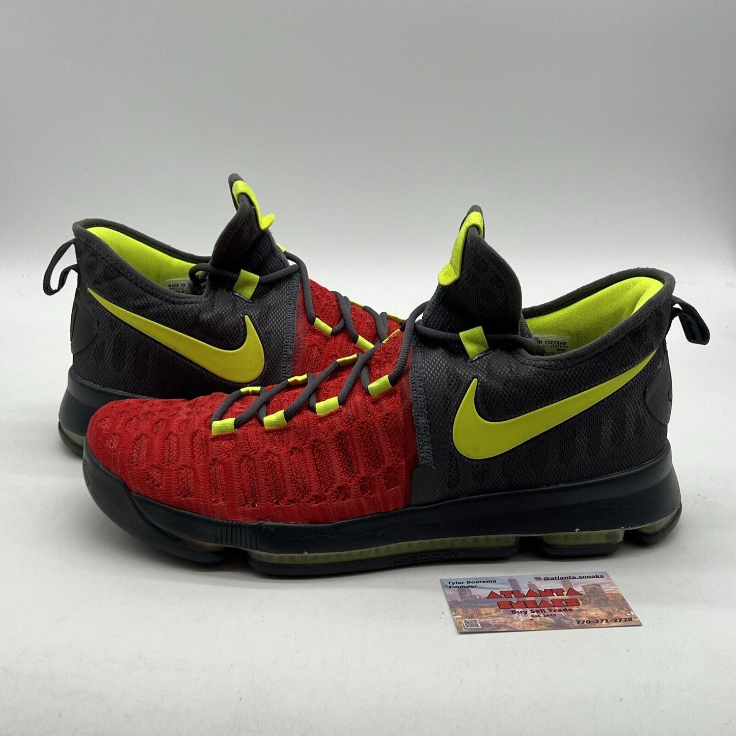 Size 14 - Nike KD 9 Customized Multicolor Red Grey Yellow (863695-992)