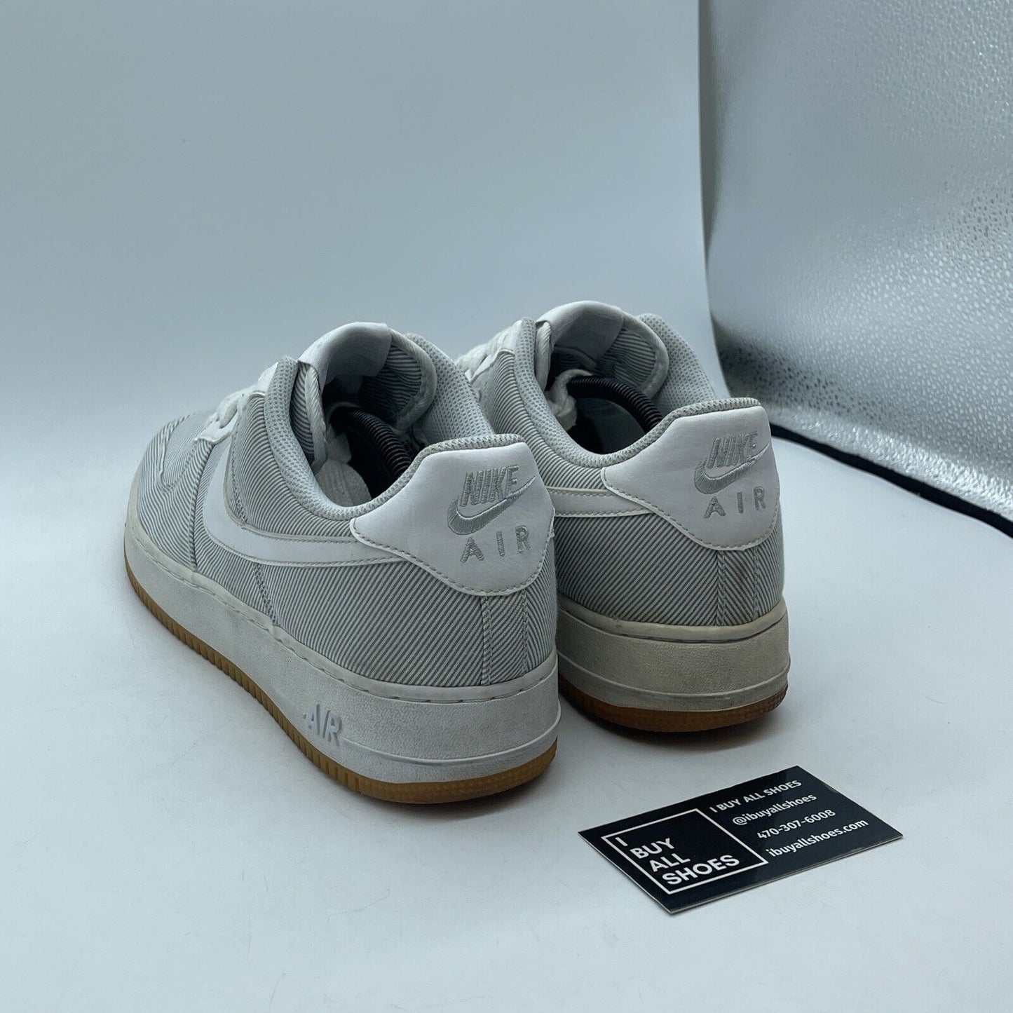 Size 12 - Nike Air Force 1 Low Seersucker Grey Suede Leather (488298-051)