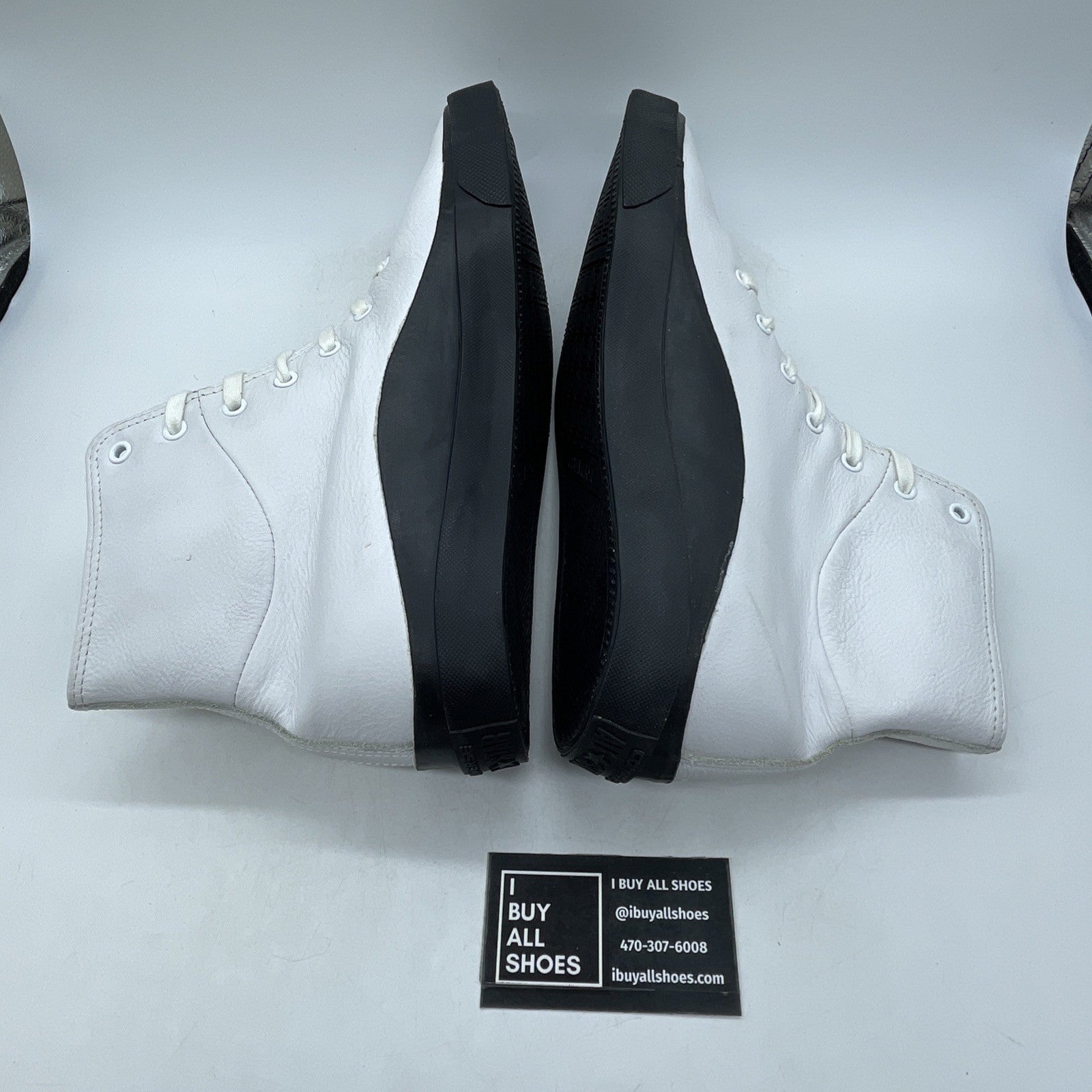 Size 13 - Converse All Star AS Quantum White Leather High Top (153647C)