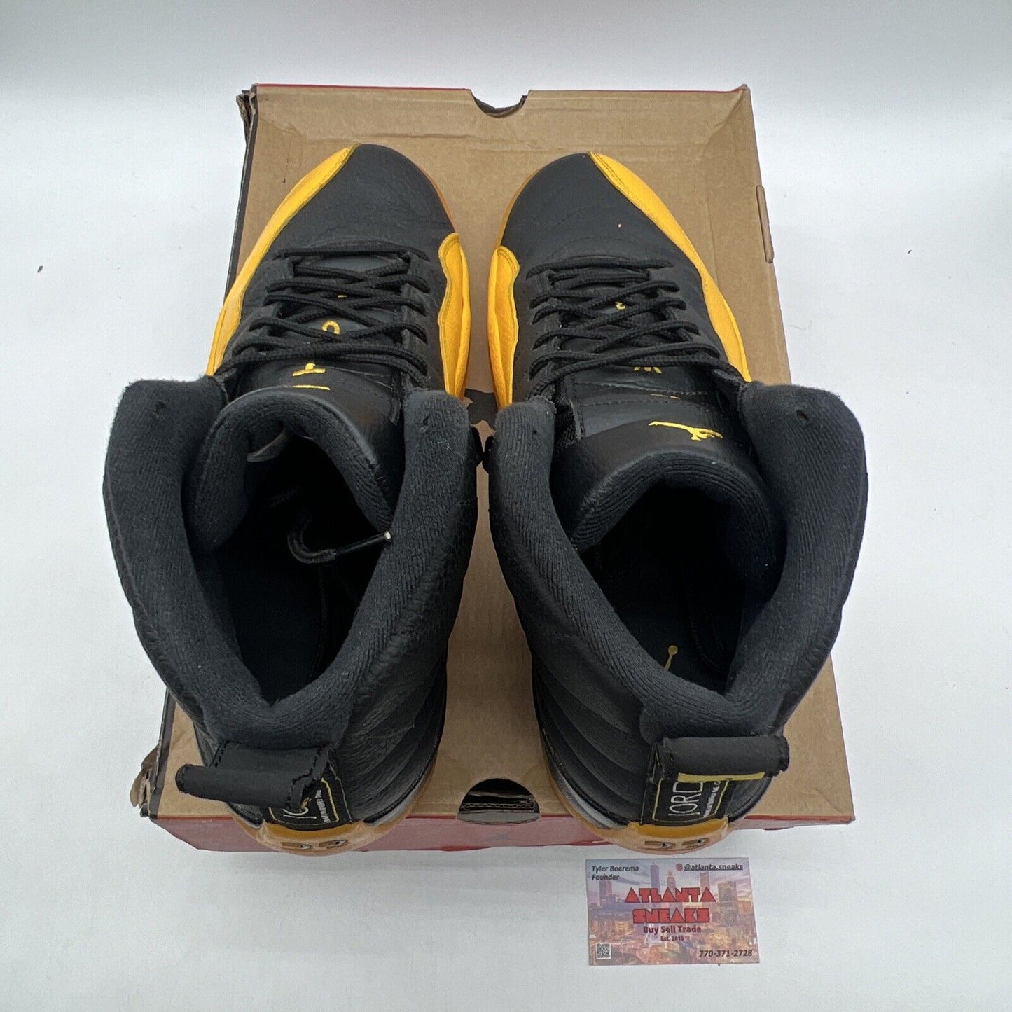 Size 13 - Jordan 12 Retro University Gold 2020 Black Yellow Leather (130690-070)