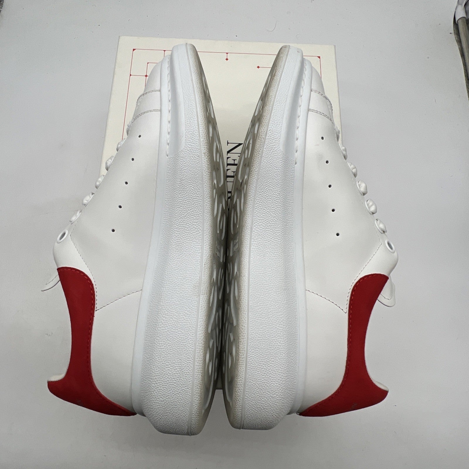 Size 41 - Alexander McQueen Oversized Platform Sneakers Red Suede