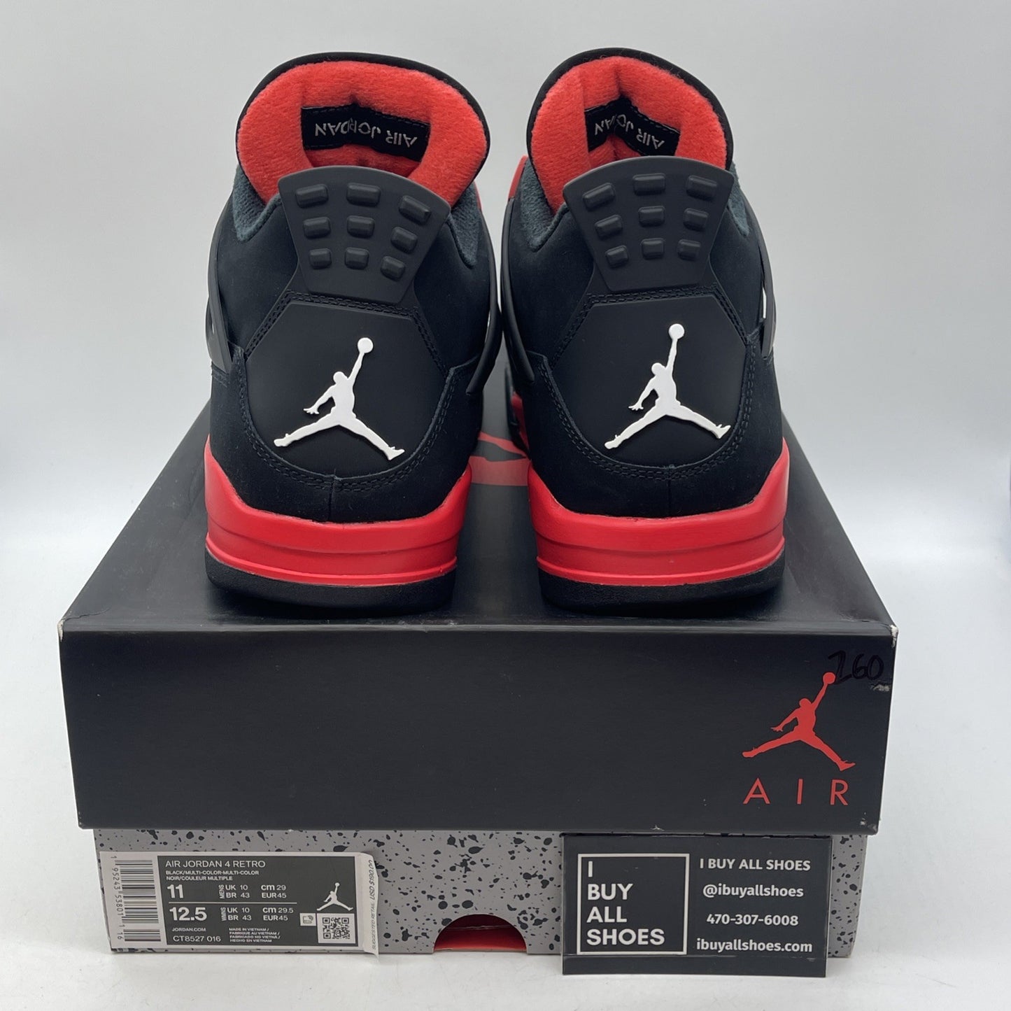 Size 11 - Jordan 4 Retro Mid Red Thunder White Black Suede (CT8527-016)