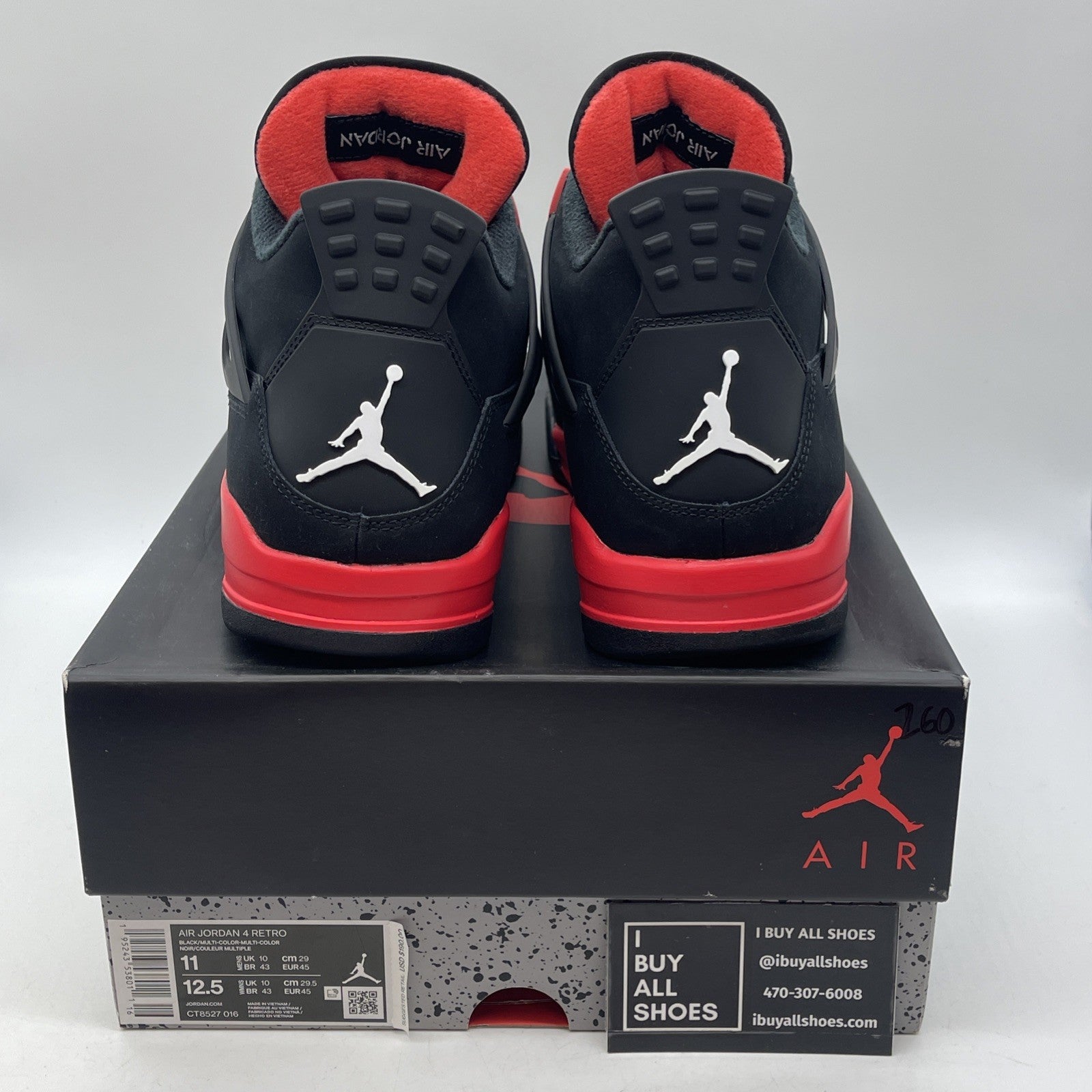 Size 11 - Jordan 4 Retro Mid Red Thunder White Black Suede (CT8527-016)