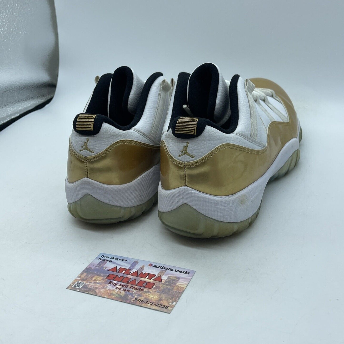 Size 10 - Air Jordan 11 Retro Low Closing Ceremony Gold White Leather 528895-103