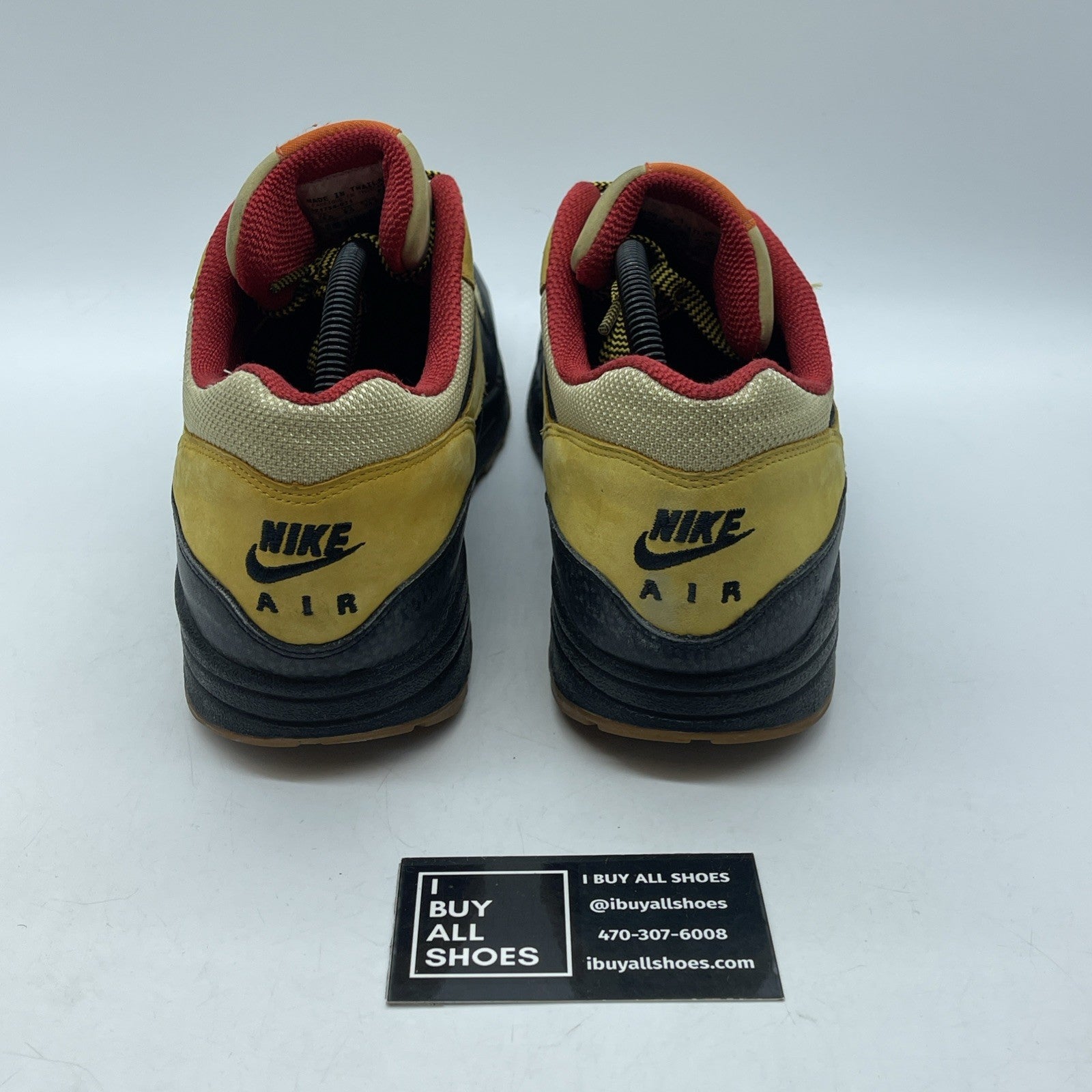 Size 10.5 - Nike Air Max 1 Supreme Tech Pack 2 Black Yellow Suede (321734-071)
