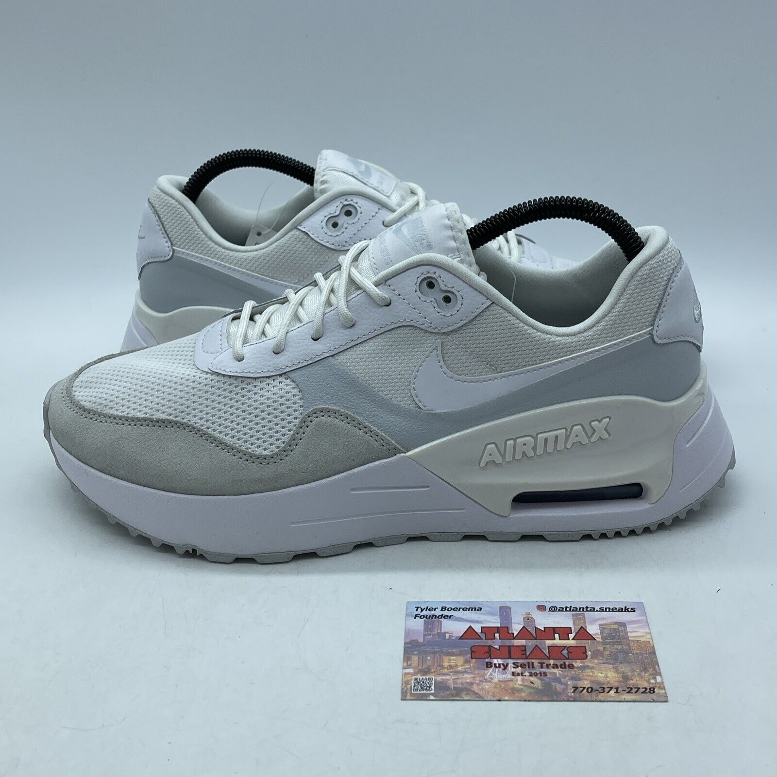Size 9 - Nike Air Max SYSTM White Pure Platinum  Grey Suede Leather (DM9537)