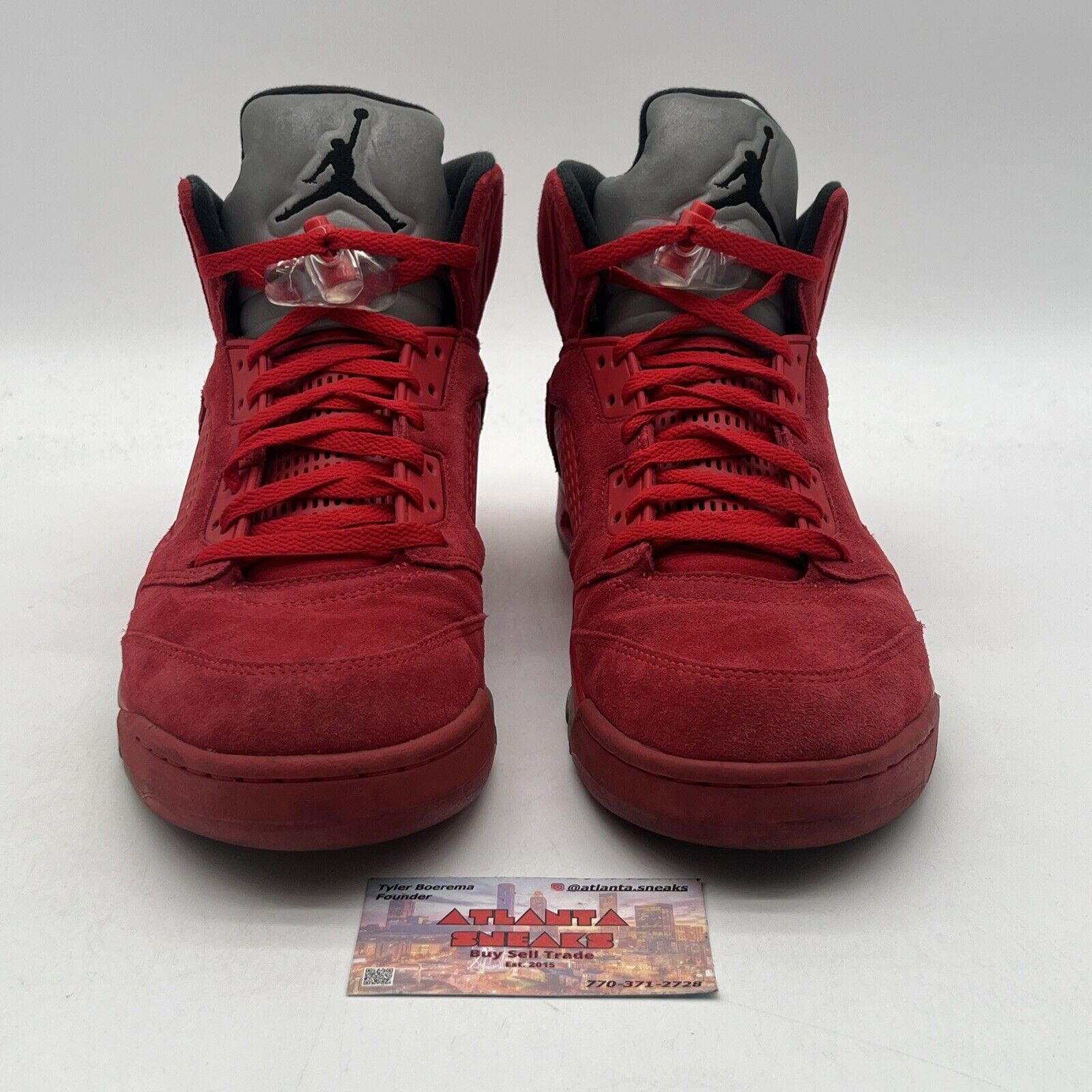 Size 12 - Air Jordan 5 Retro Red Suede Black Grey (136027-602)