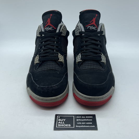 Size 12 - Jordan 4 Retro OG Mid Bred 2019 Black Grey Suede (308497-060)