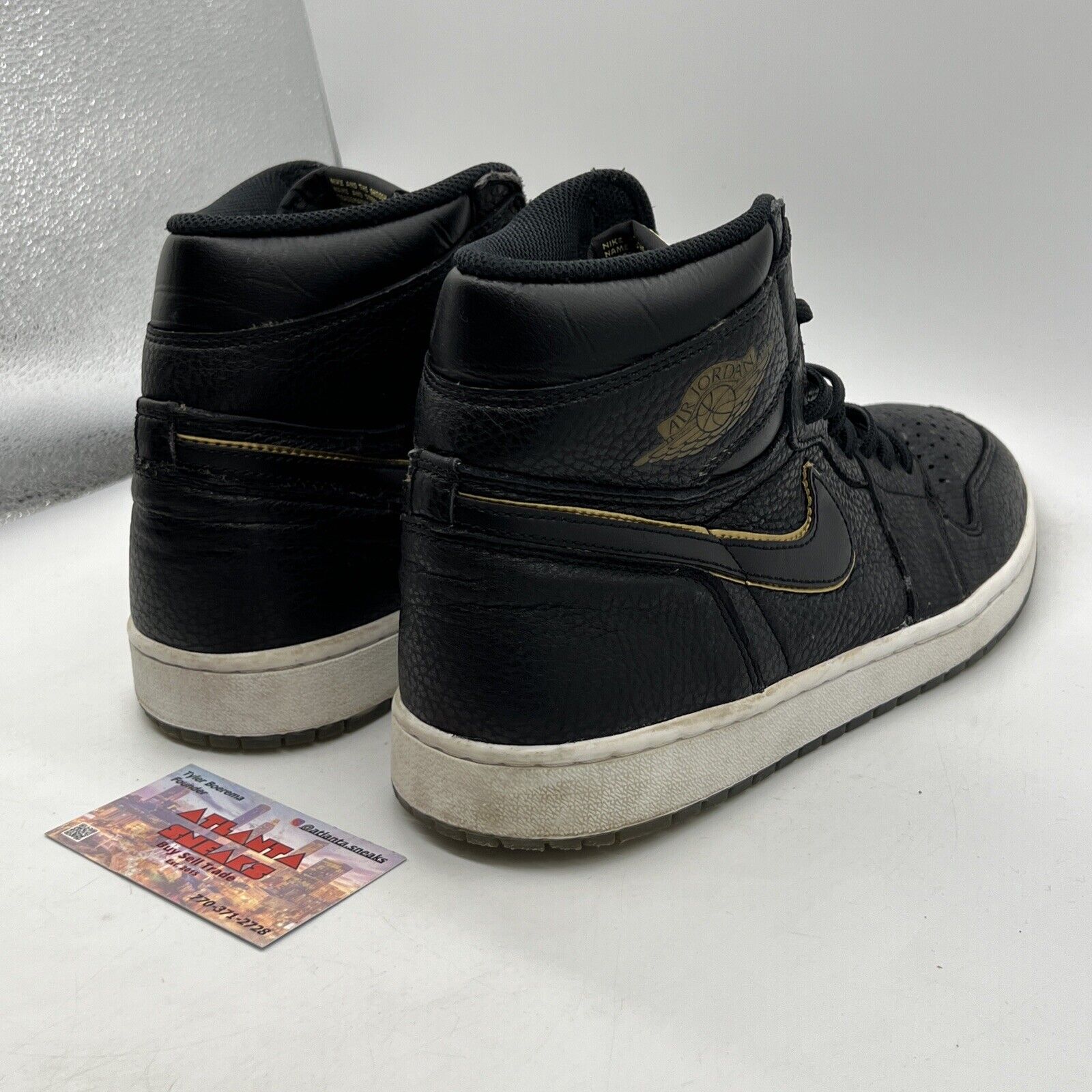 Size 13 - Air Jordan 1 Retro High City of Flight Black Gold Leather (555088-031)