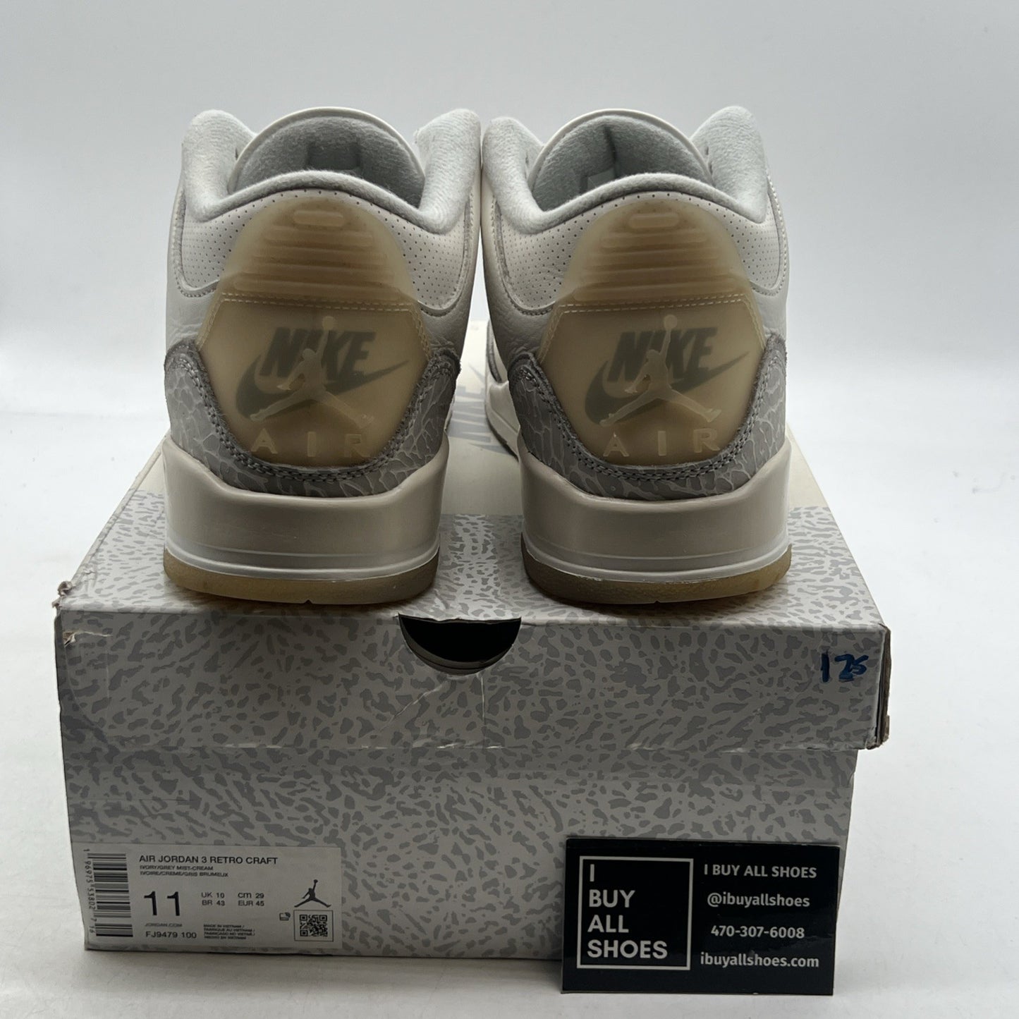 Size 11 - Air Jordan 3 Retro Craft Ivory/Grey White Leather (FJ9579-100)