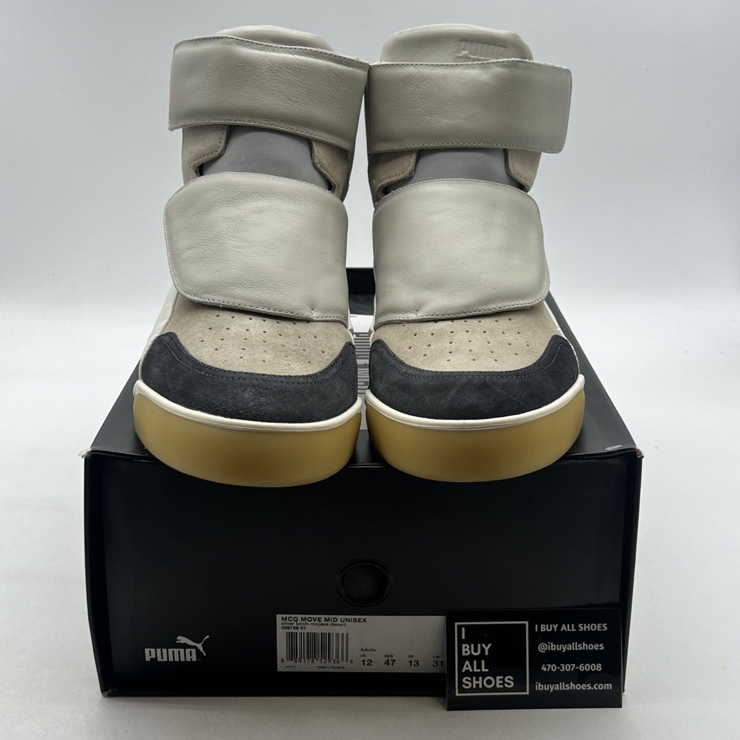 Size 13 - PUMA Move Mid x Alexander McQueen Silver Birch/Mojave Desert