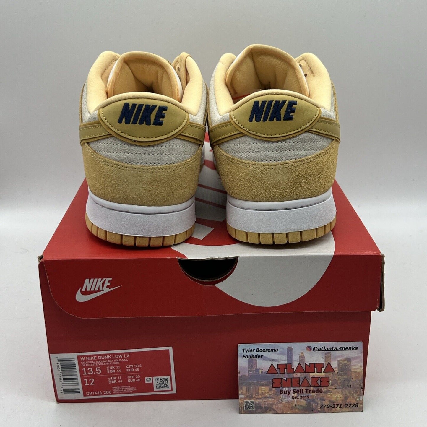 Nike Dunk Low LX Gold Suede - Size 13.5 DV7411-200) Brand New Og All