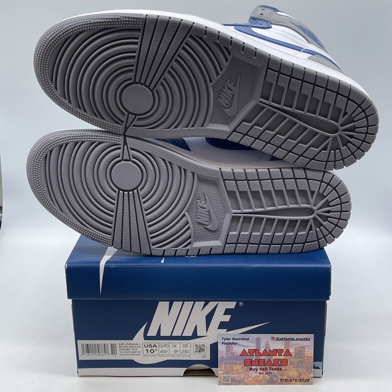 Size 10.5 - Jordan 1 Retro OG High True Blue Grey White Suede (DZ5485-410)