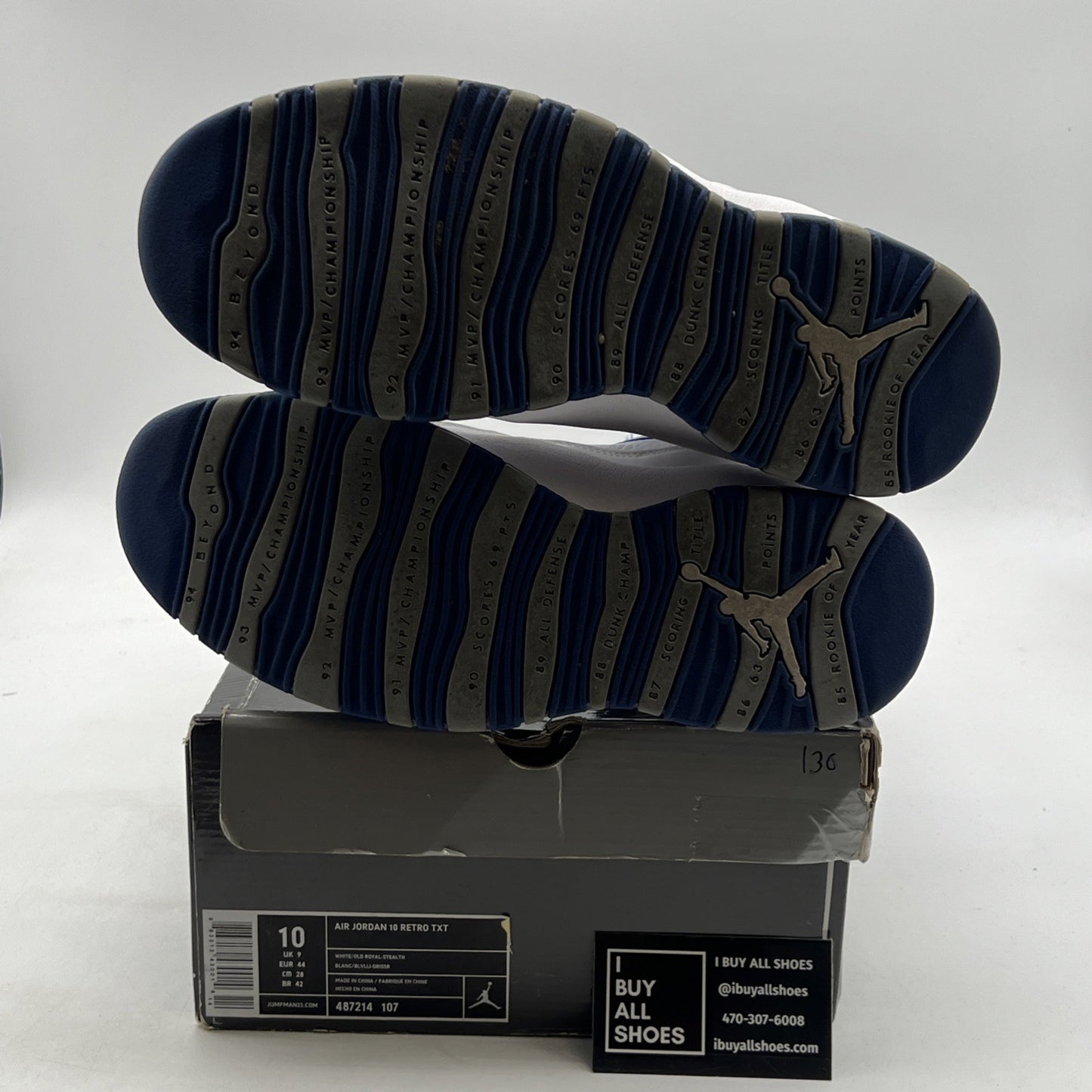 Size 10 - Air Jordan 10 Retro TXT Old Royal (487214-107)
