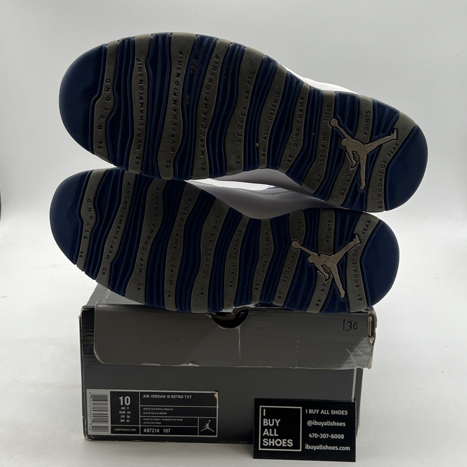 Size 10 - Air Jordan 10 Retro TXT Old Royal (487214-107)