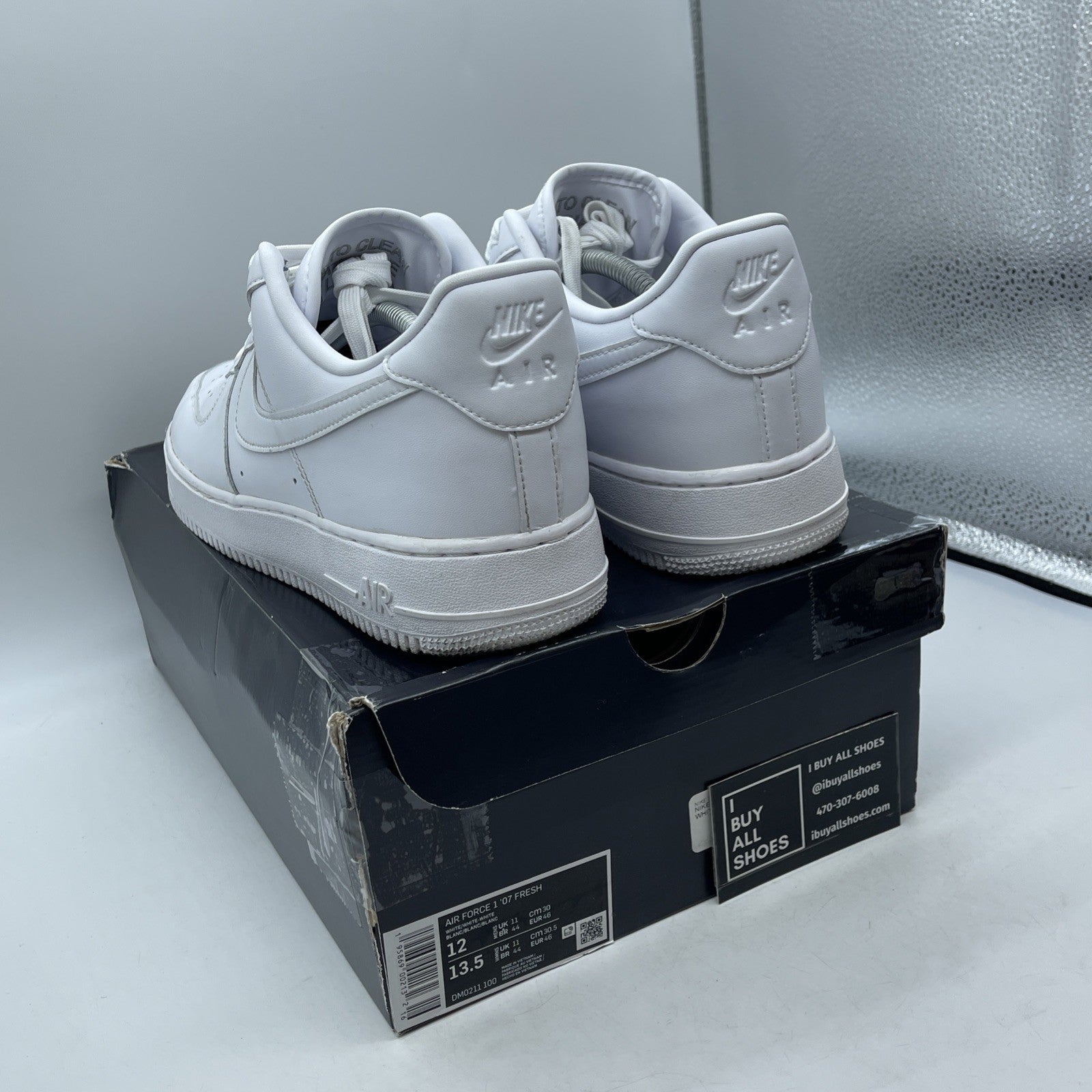 Size 12 - Nike Air Force 1 '07 Fresh White Leather (DM0211-100)