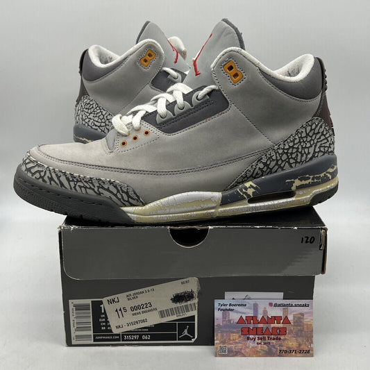 Size 11.5 - Air Jordan 3 Retro LS 2006 Cool Grey White Suede (315297-062)