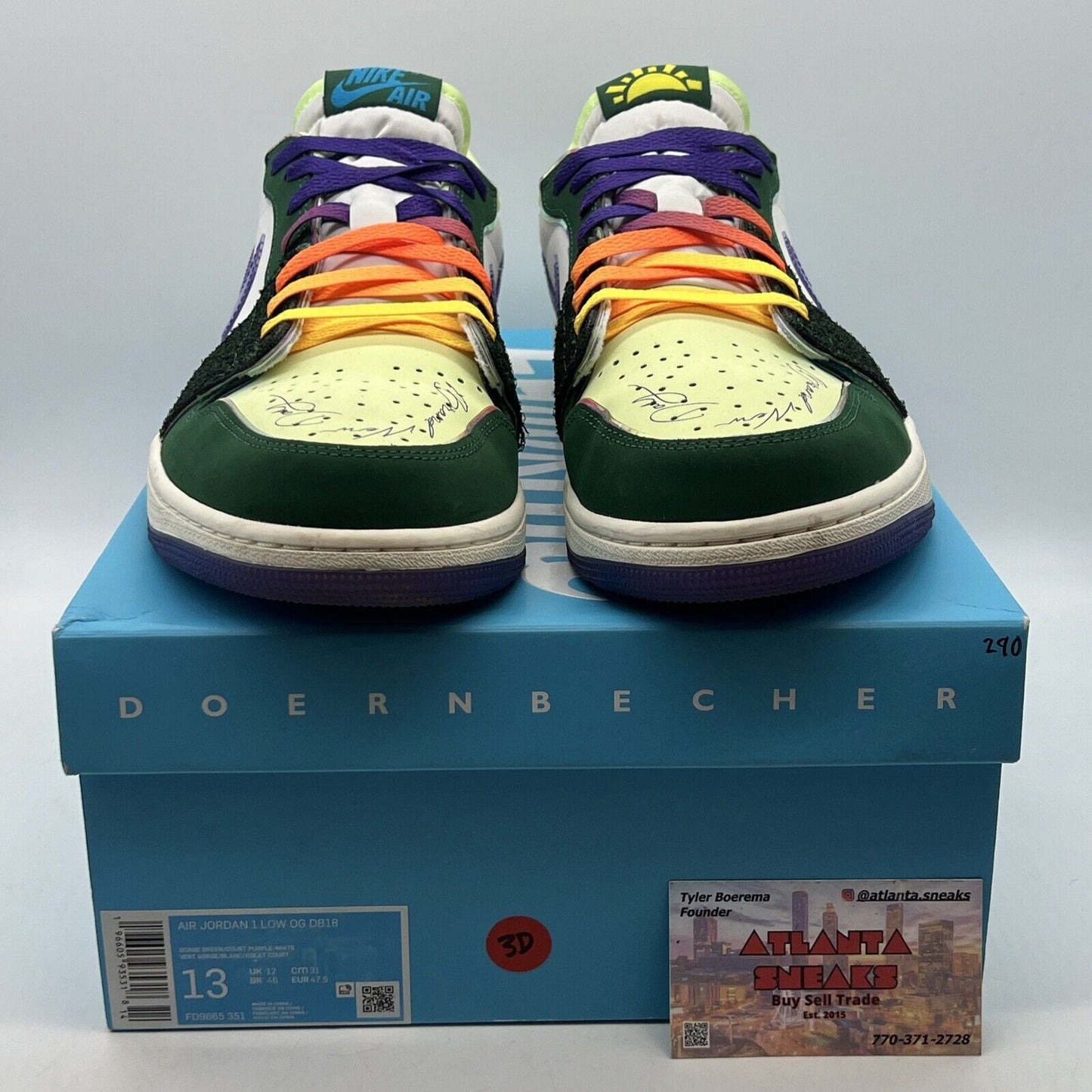 Size 13 - Jordan 1 Retro Low OG Doernbecher 2023 Green White (FD9665-351)