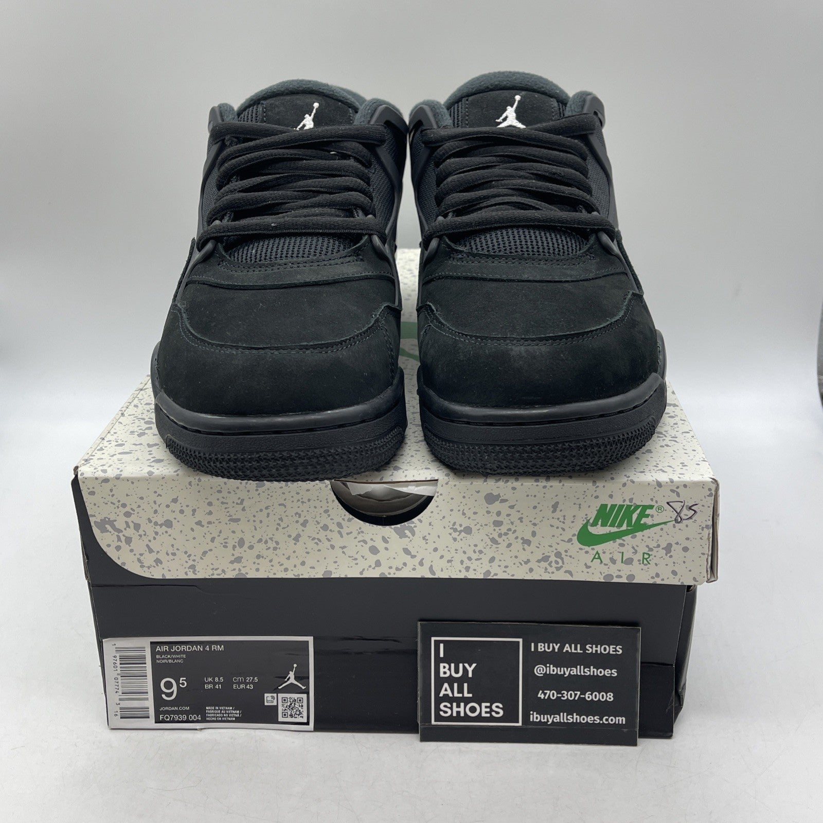 Size 9.5 - Air Jordan 4 RM Black Cat (FQ7939-004)