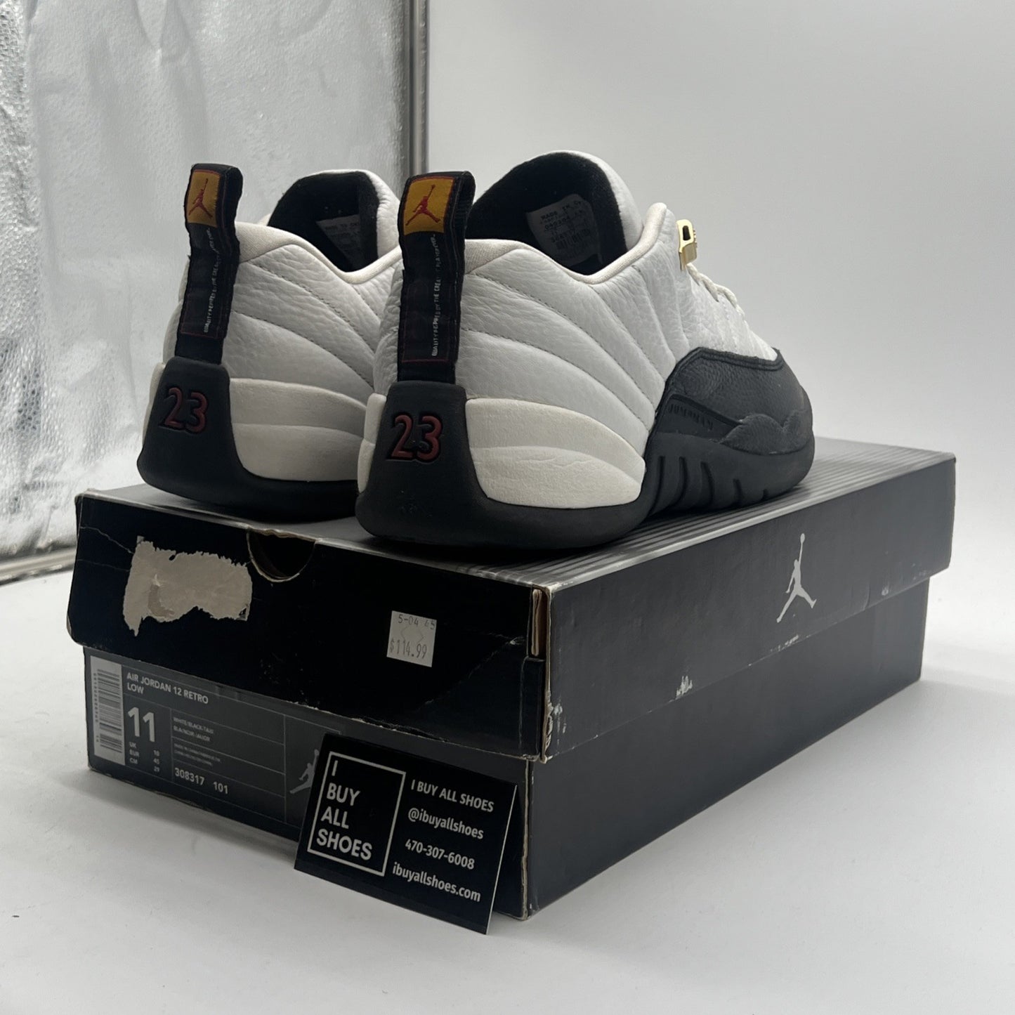 Size 11 - Air Jordan 12 Retro 2004 Low Taxi (308317-101)