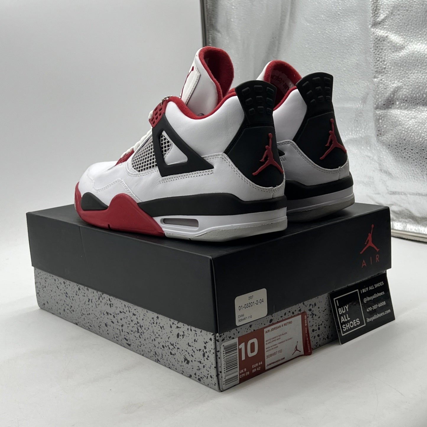 Size 10 - Air Jordan 4 Retro Fire Red 2012 (308497-110)
