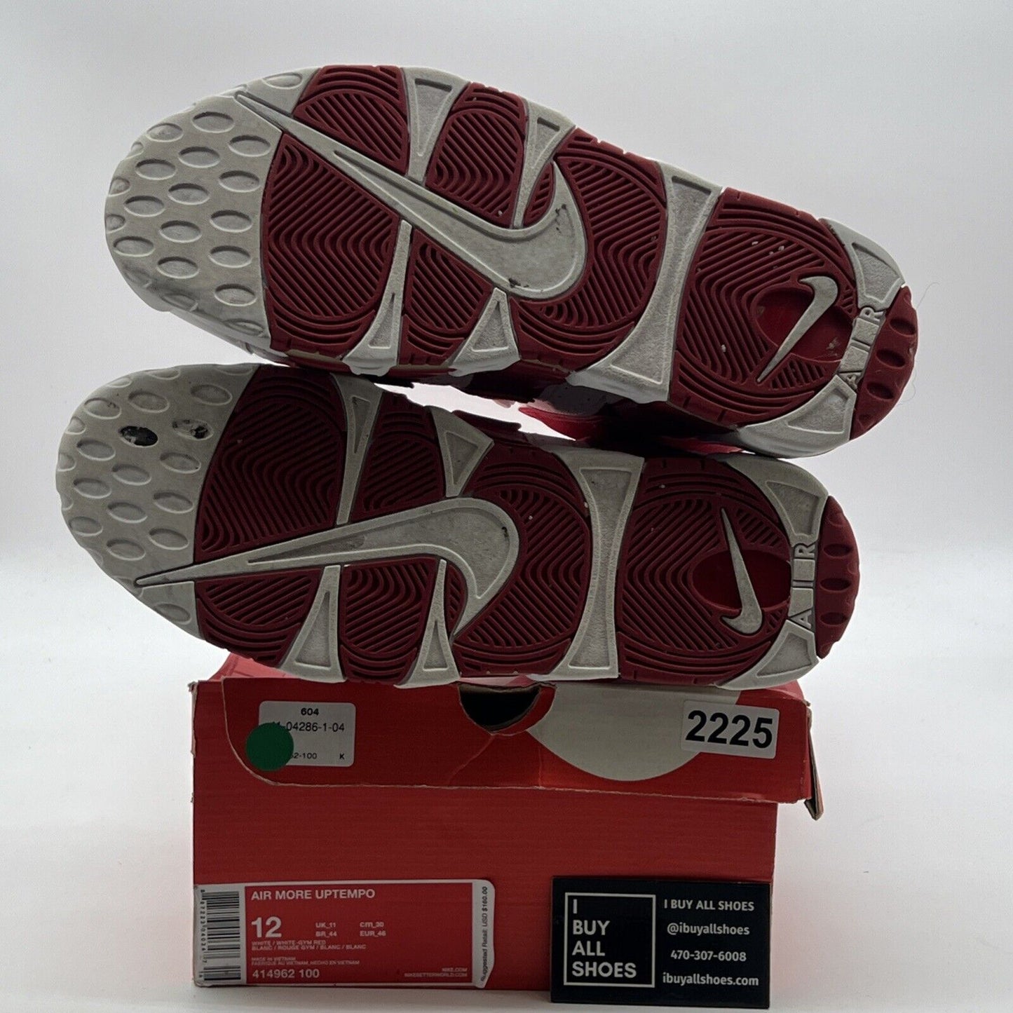 Size 12 - Nike Air More Uptempo White Red (414962-100)