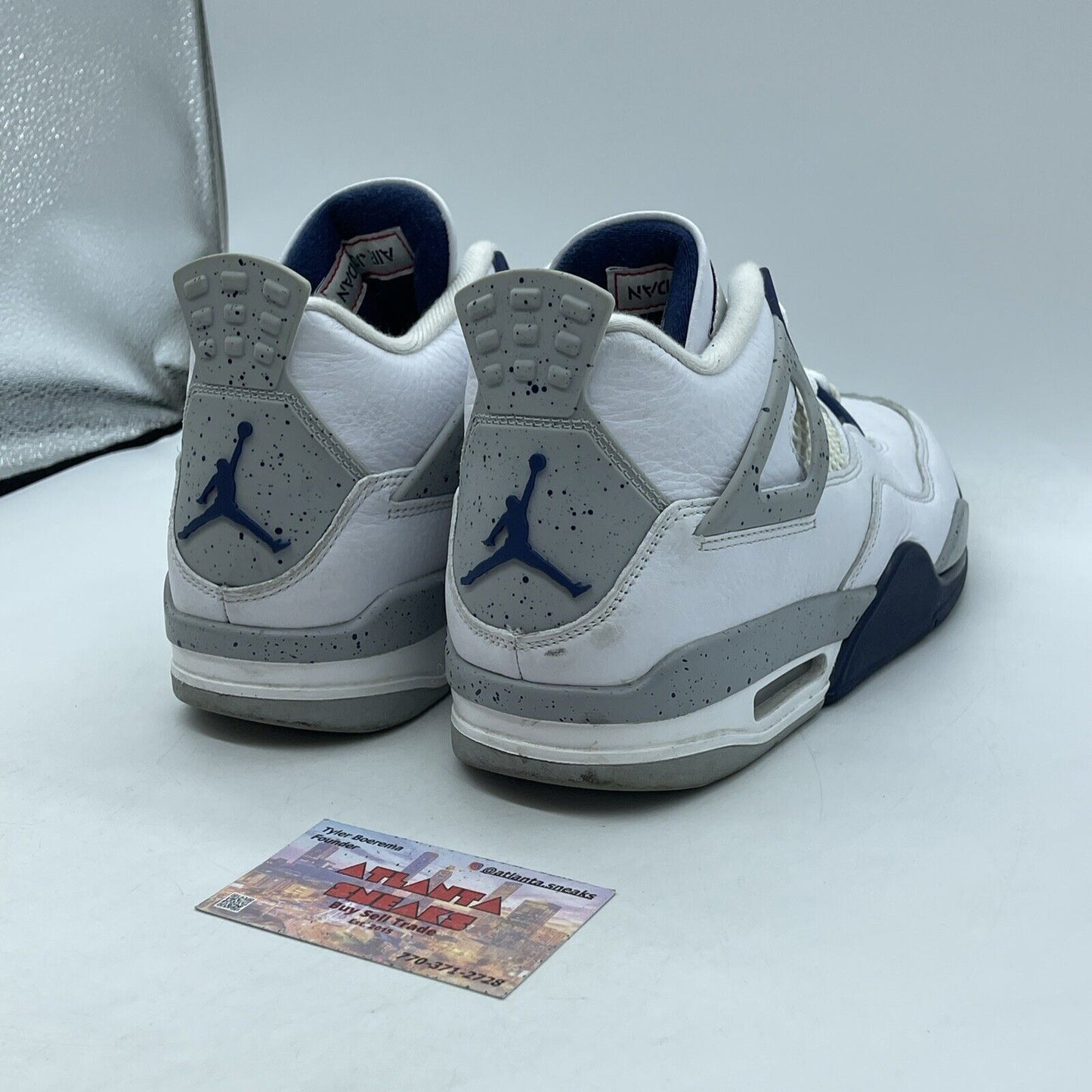 Size 9.5 - Jordan 4 Retro Mid Midnight Navy Grey White Leather (DH6927-140)