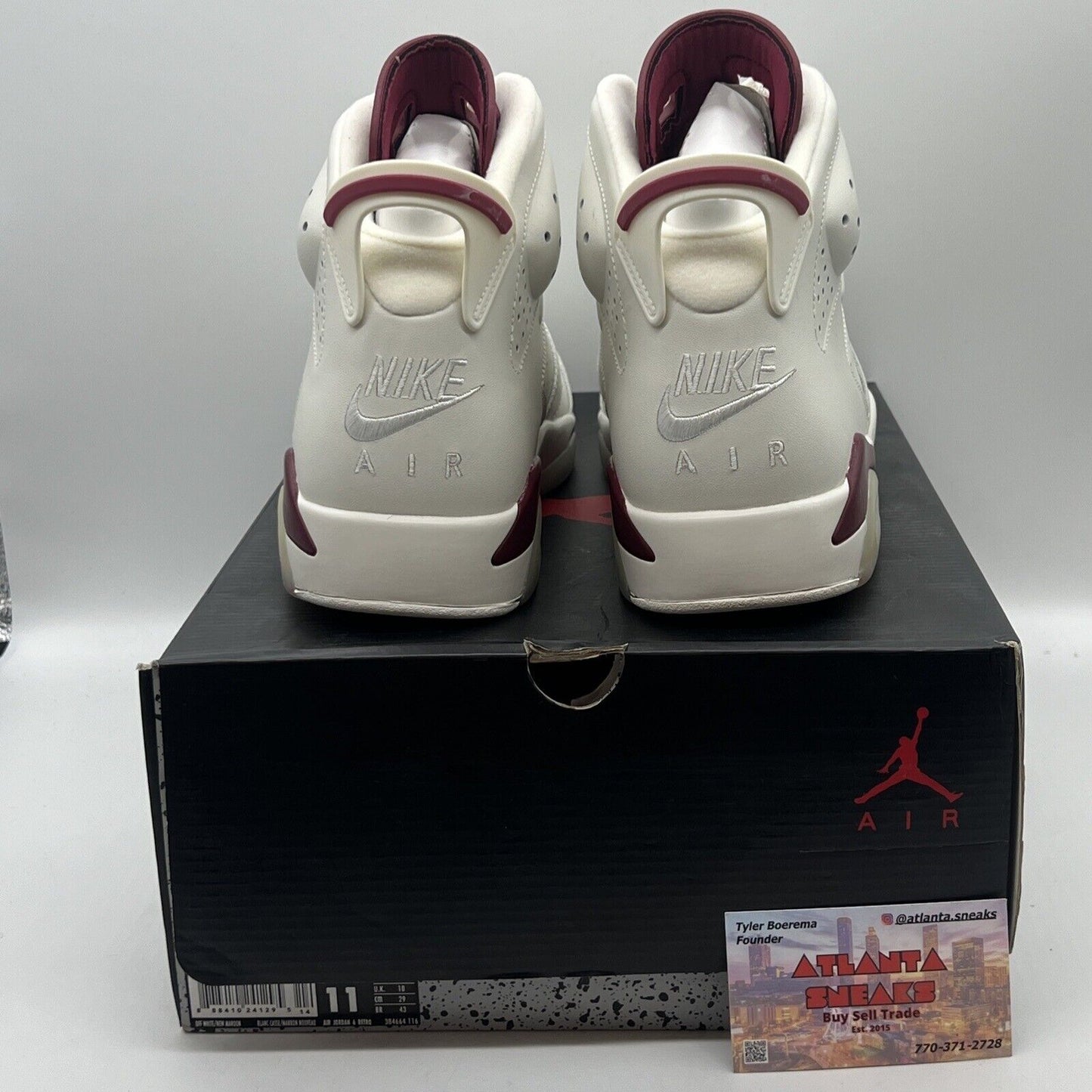 Size 11 - Jordan 6 Retro Maroon 2015 Brand New Og All Off White