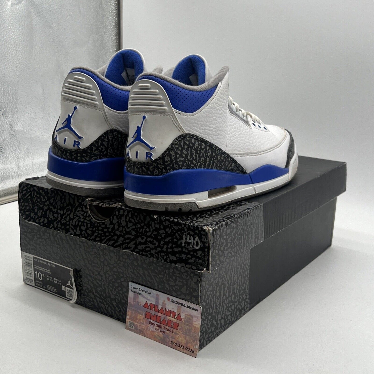 Size 10.5 - Jordan 3 Retro Mid Racer Blue White Black Leather (CT8532-145)