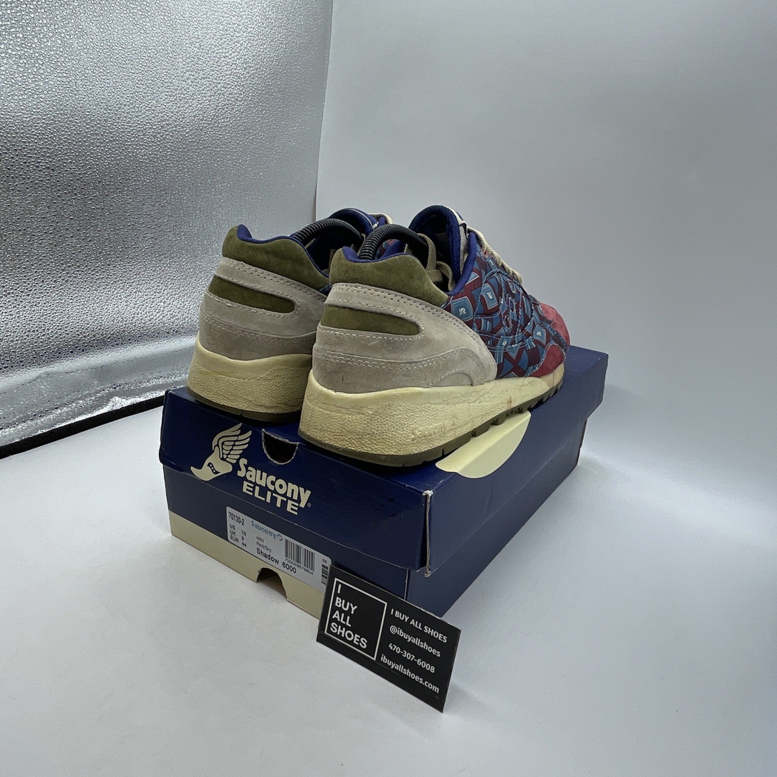 Size 10 - SAUCONY Shadow 6000 x BODEGA Tribal Red/Grey (70130-2)