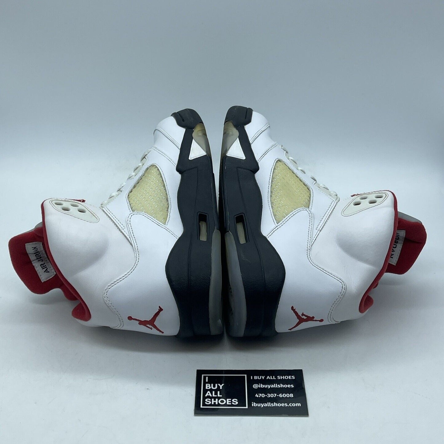Size 9.5 - Air Jordan 5 Retro 2013 Fire Red White Black Leather (136027-100)