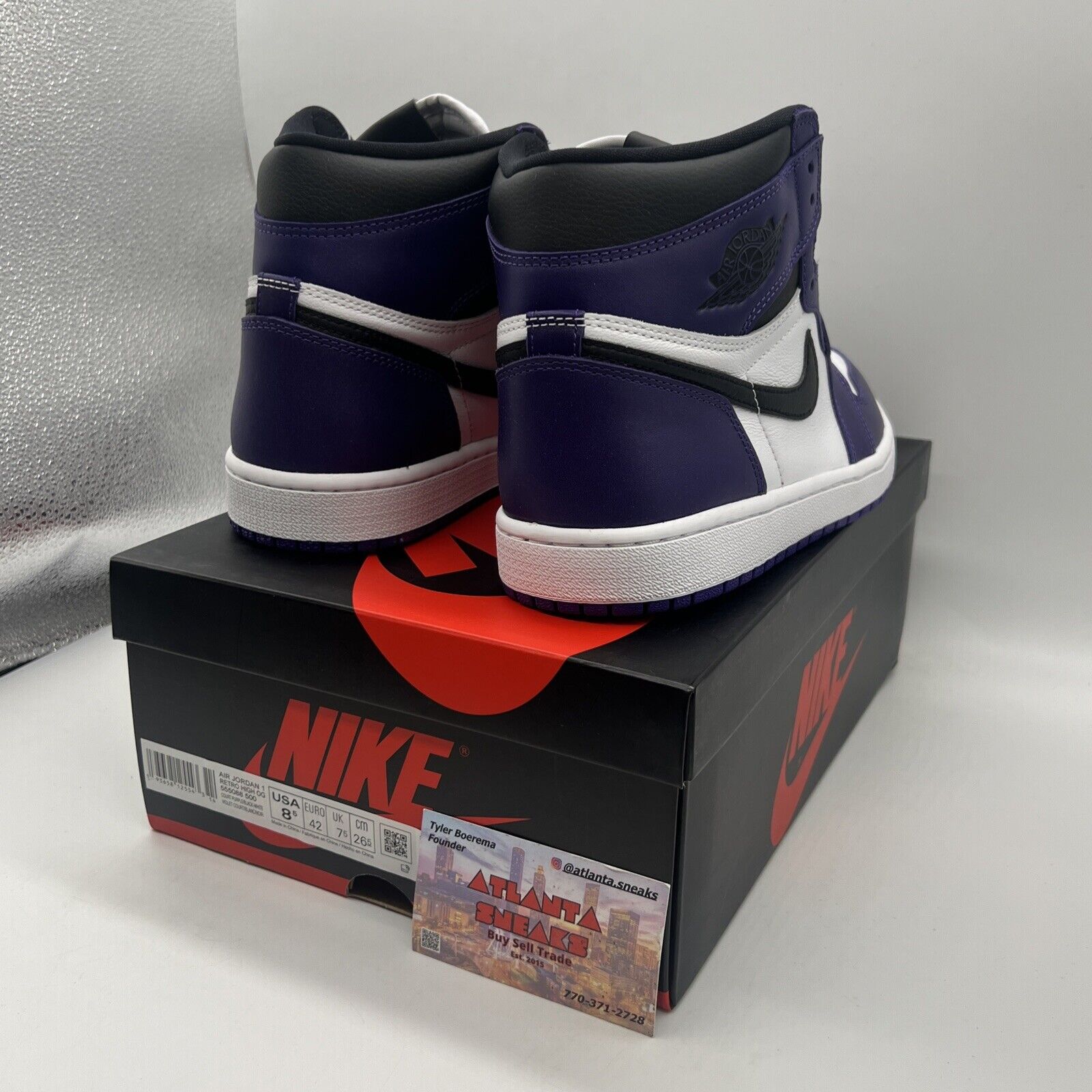 Size 8.5 - Jordan 1 Retro OG High Court Purple 2.0 Brand New Og All Leather DS