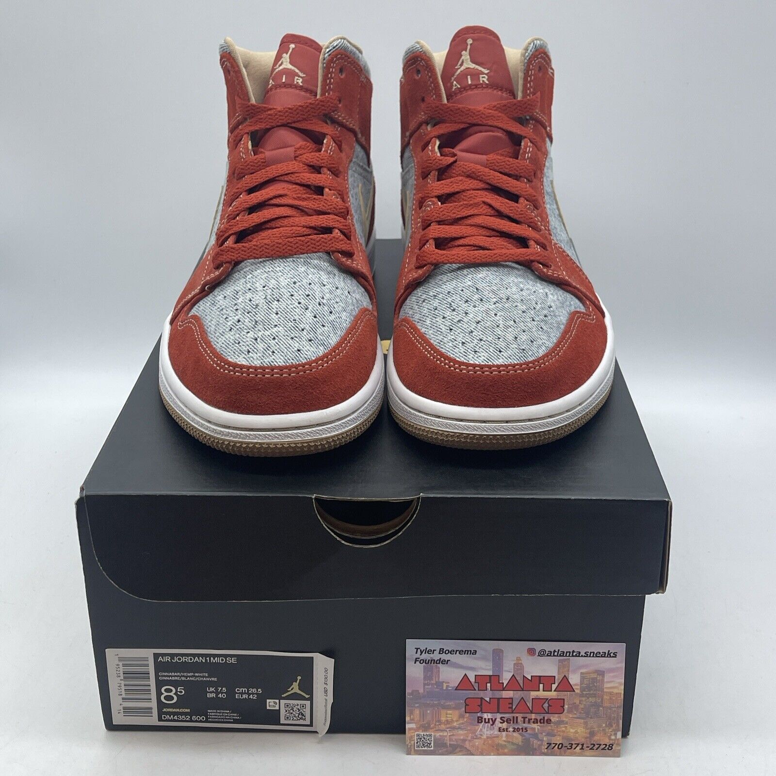 Size 8.5 - Air Jordan 1 Mid Denim Red Blue White Brown (DM4352-600)