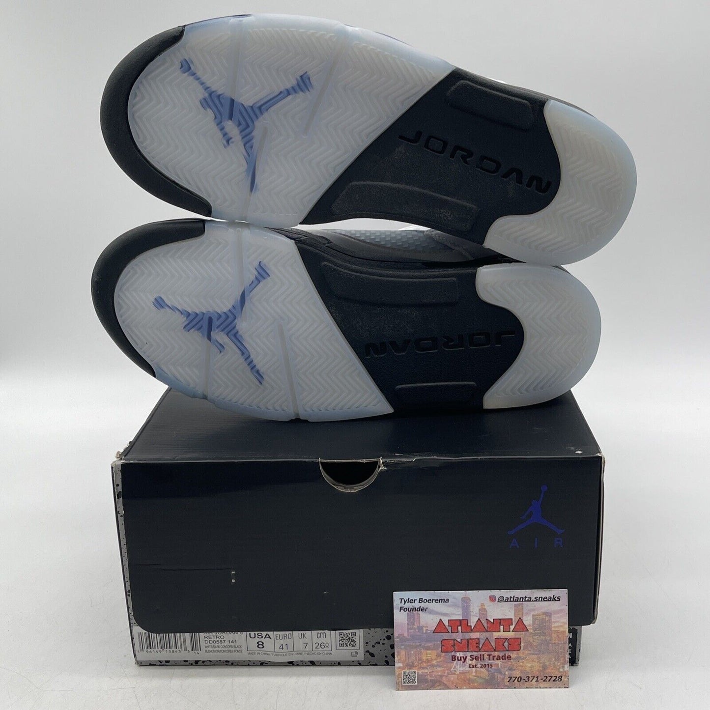 Size 8 - Jordan 5 Concord 2022 White Purple Black silver Leather (DD0587-141)