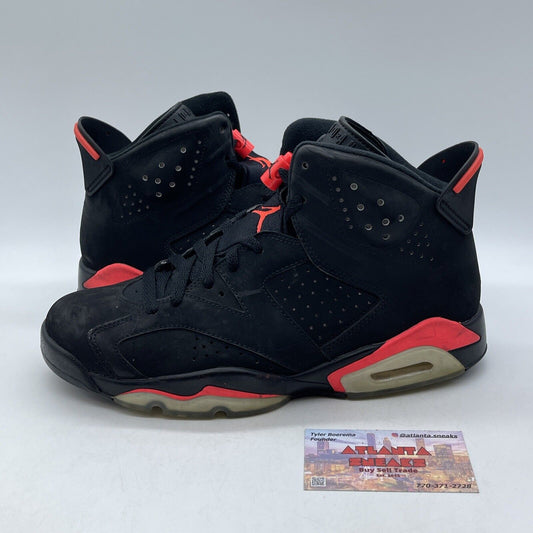 Size 8.5 - Jordan 6 Retro Infrared Black Pink White Suede Leather (384664-023)