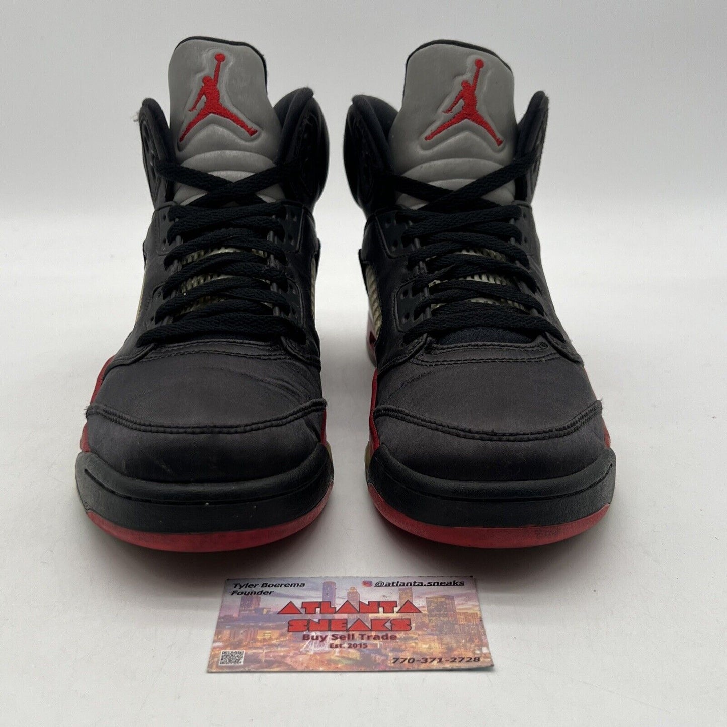 Size 9 - Air Jordan 5 Retro Satin Bred Red Grey Black (136027-006)