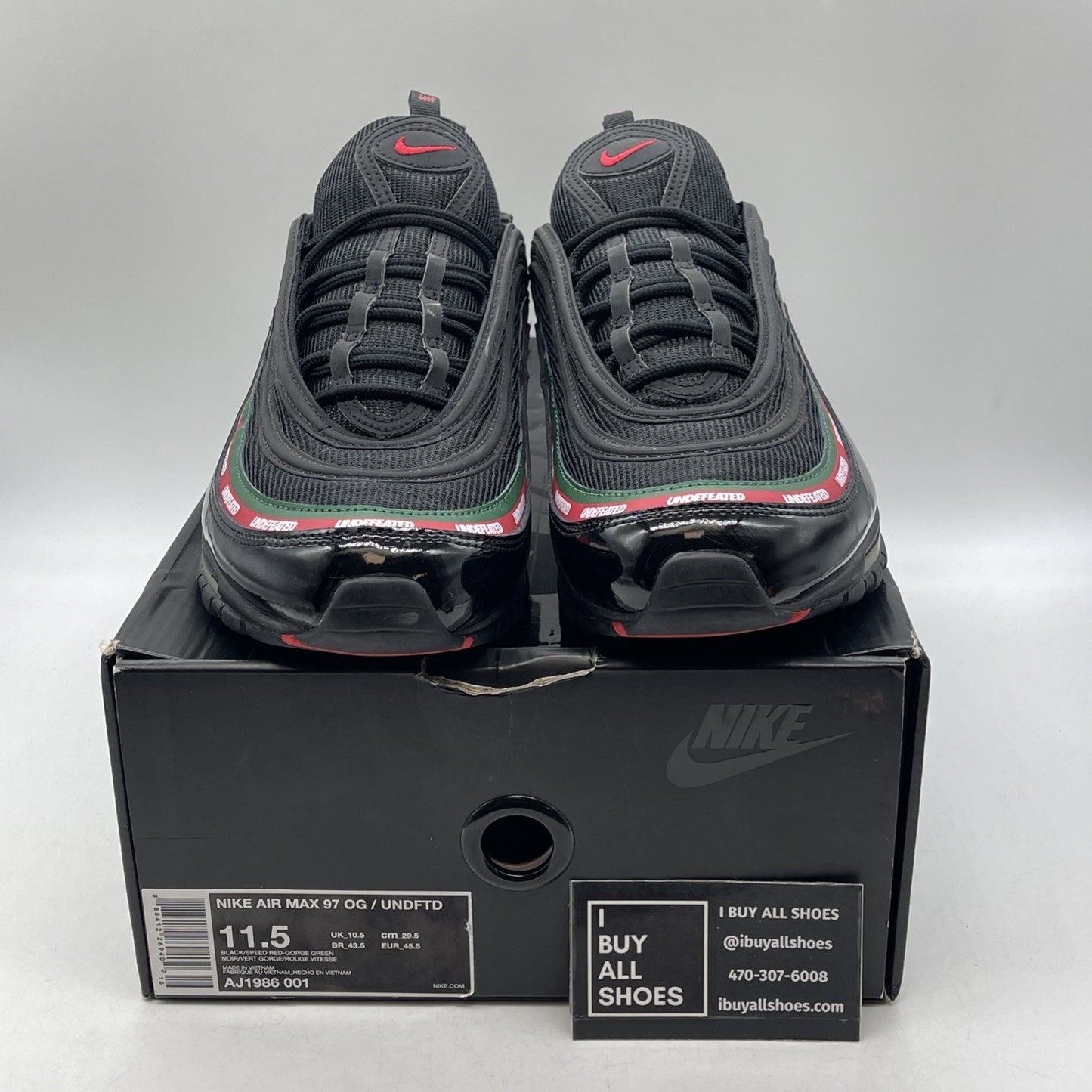 Size 11.5 - Nike Undefeated x Air Max 97 OG Black (AJ1986-001)