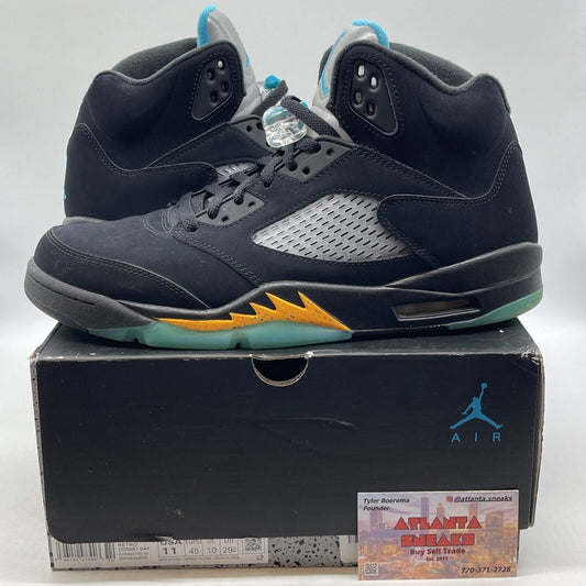 Size 11 - Jordan 5 Retro Mid Aqua Yellow Gray Black (DD0587-047)