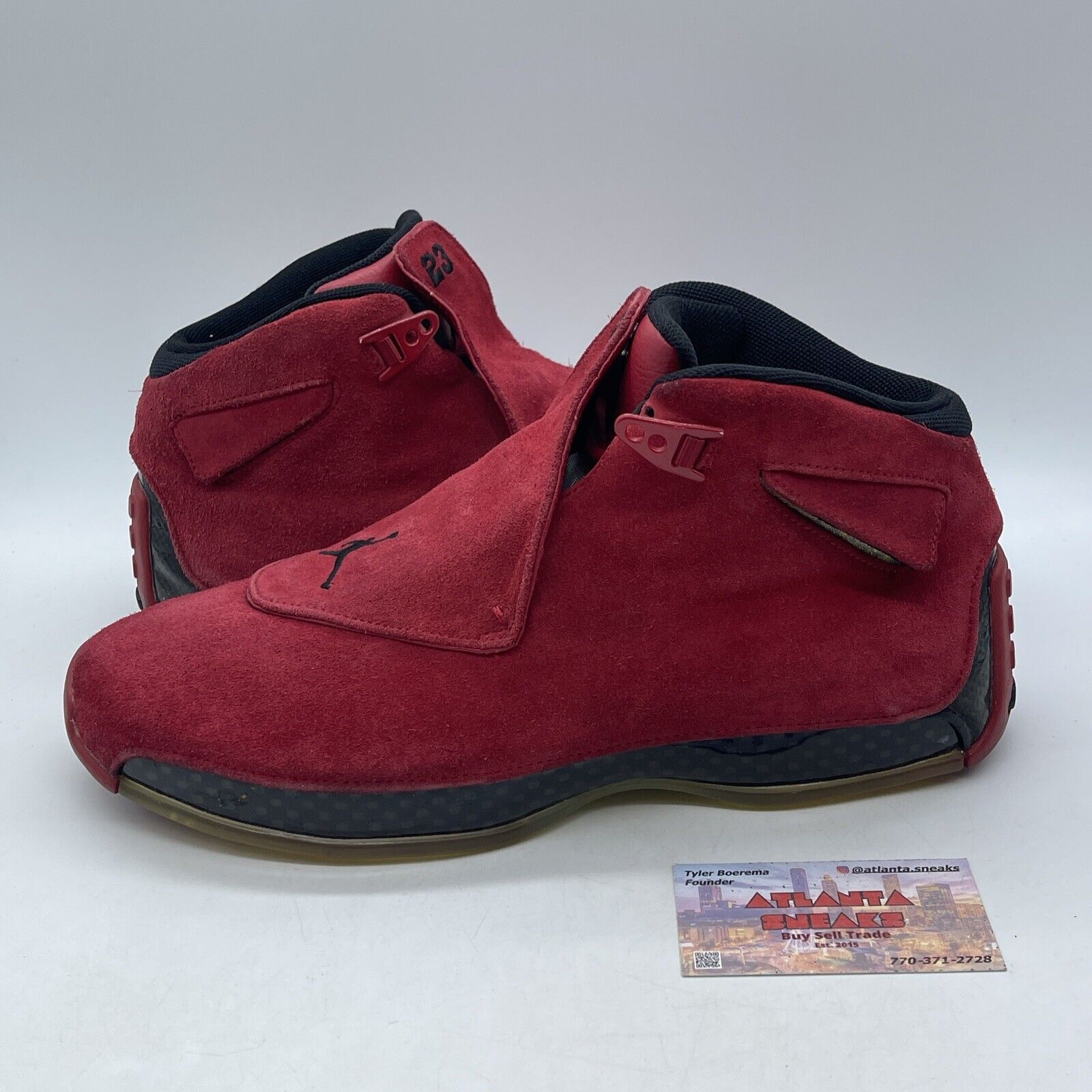 Size 12 - Air Jordan 18 Retro Toro Red Black Suede Leather (AA2494-601)