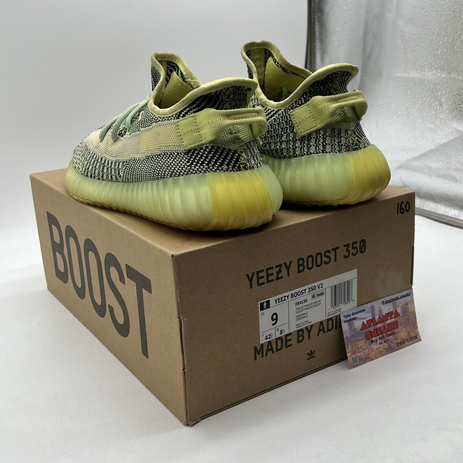 Size 9 - Adidas Yeezy Boost 350 V2 Yeezreel Black Yellow (FX4130)