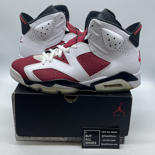Size 12 - Jordan 6 Retro OG Mid Carmine Red White Suede Leather (CT8529-106)