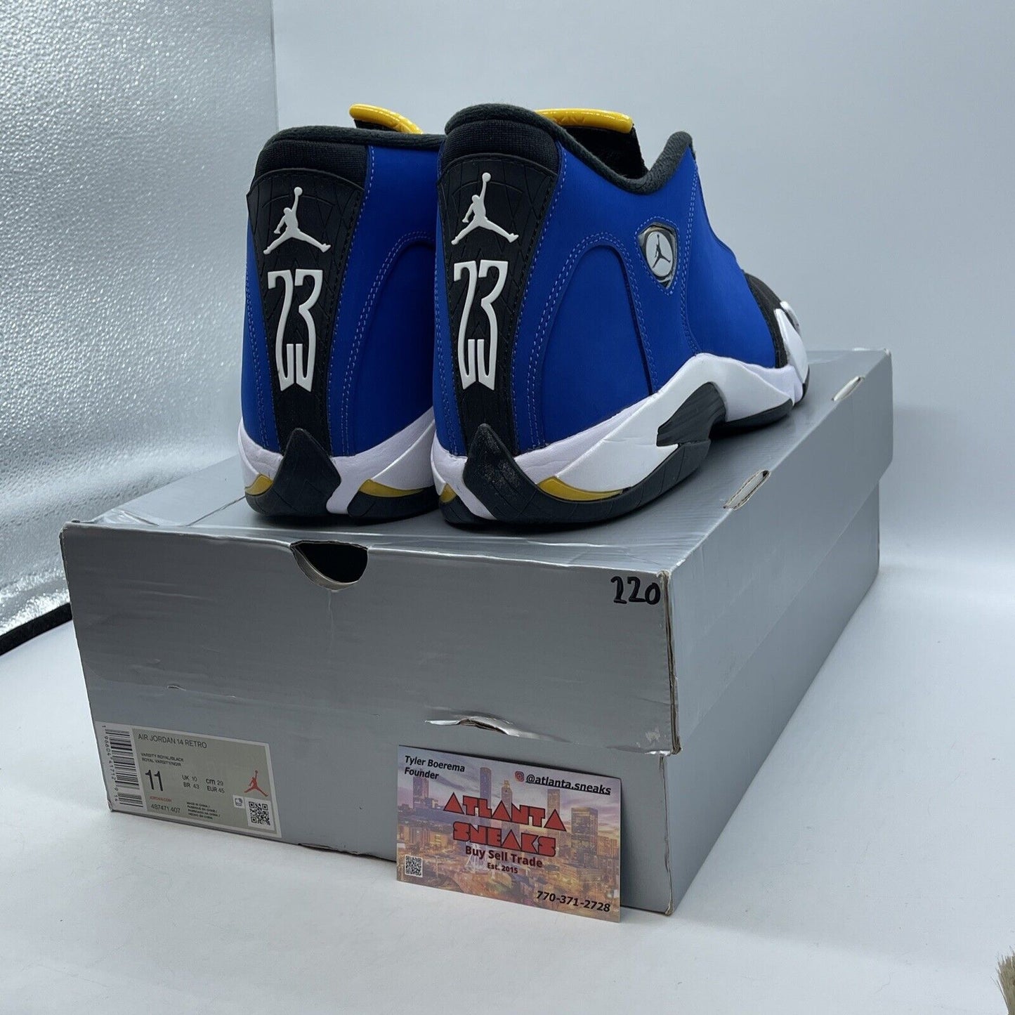 Size 11 - Air Jordan 14 Retro Laney Blue White Black Suede Leather (487471-407)