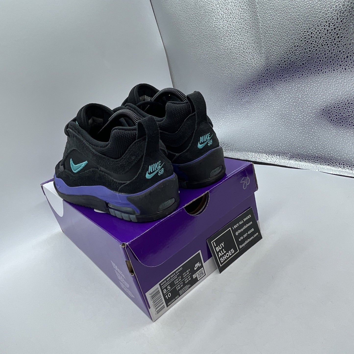 Size 8.5 - Nike Air Max Ishod Wair SB Black Grape (FB2393-003)