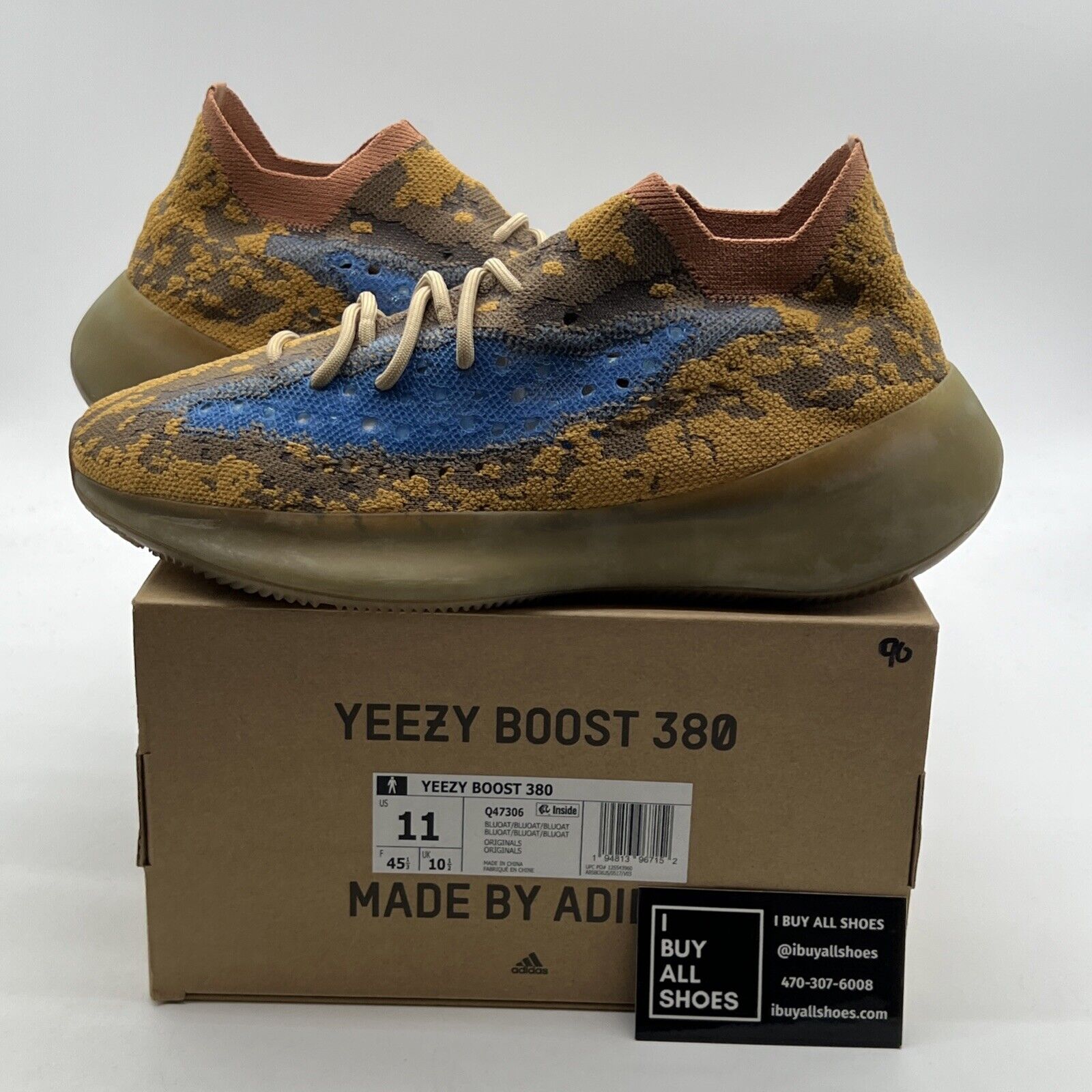 Size 11 - adidas Yeezy Boost 380 Blue Oat Non-Reflective (Q47306)